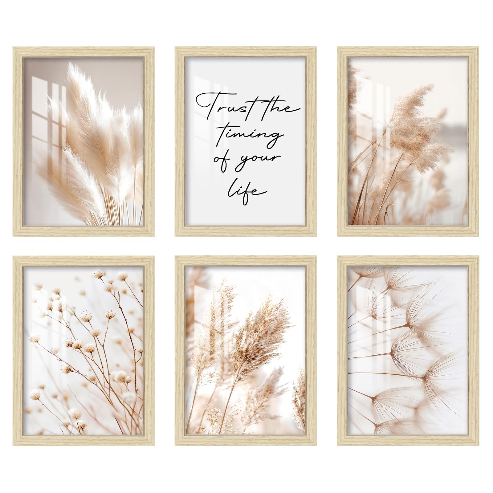 6 Pack 2cm A4 Picture Frames 21x29.7cm OAK Photo Frame with HD Acrylic Glass MDF Wood Poster Frames for Photo Gallery Certificate Jigsaw Puzzles Artwork Horizontal or Vertical Wall Hanging or Tabletop