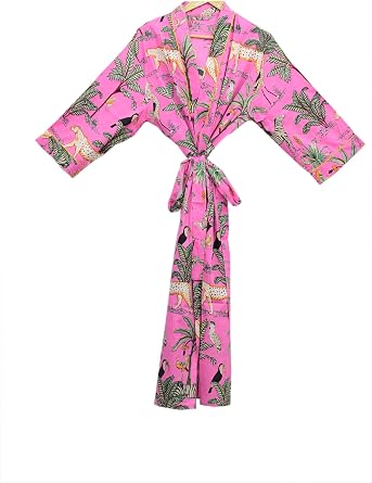 Indian Hand block print Cotton Bath Robe,Swim Wear,Nighrwere Dressing Gown,Hand block print Cotton Kimono bikini cover up