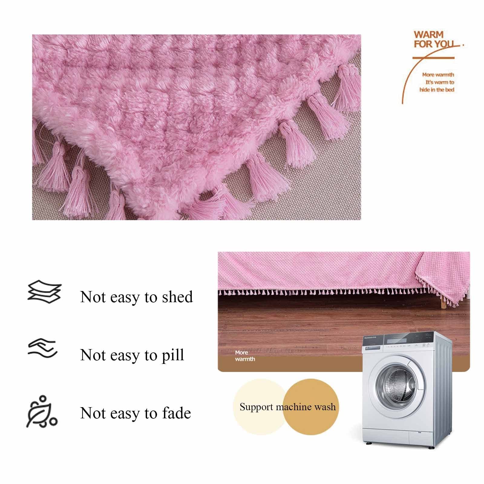 Coperta in 100% cotone, coperta lavorata a maglia per divano e letto, morbida coperta in maglia con nappa, soffice con 2 federe quadrate, per casa, viaggi in auto, viaggi in aereo, picnic, hotel (C