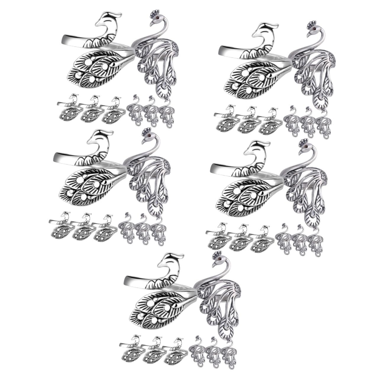 NUOBESTY 40 Pcs Thread Hook Yarn Guide Rings Crochet Knitting Ring Vintage Rings Knitting Rings for Multiple Yarn Strands Crochet Rings Open Finger Holder Marker Ring Alloy Thai Silver