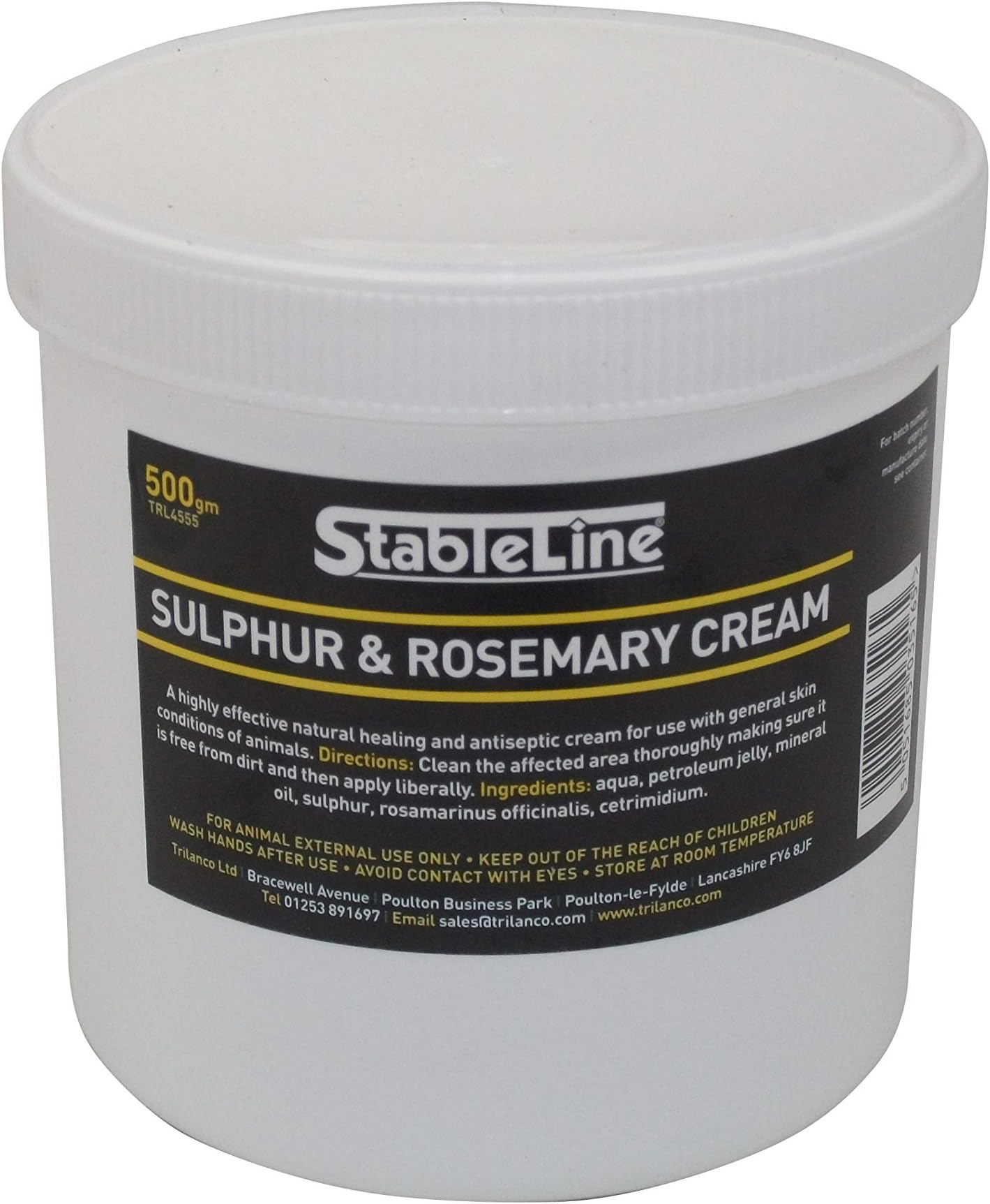 Sulphur & Rosemary Cream, Stableline, Horse Care & First Aid 500g