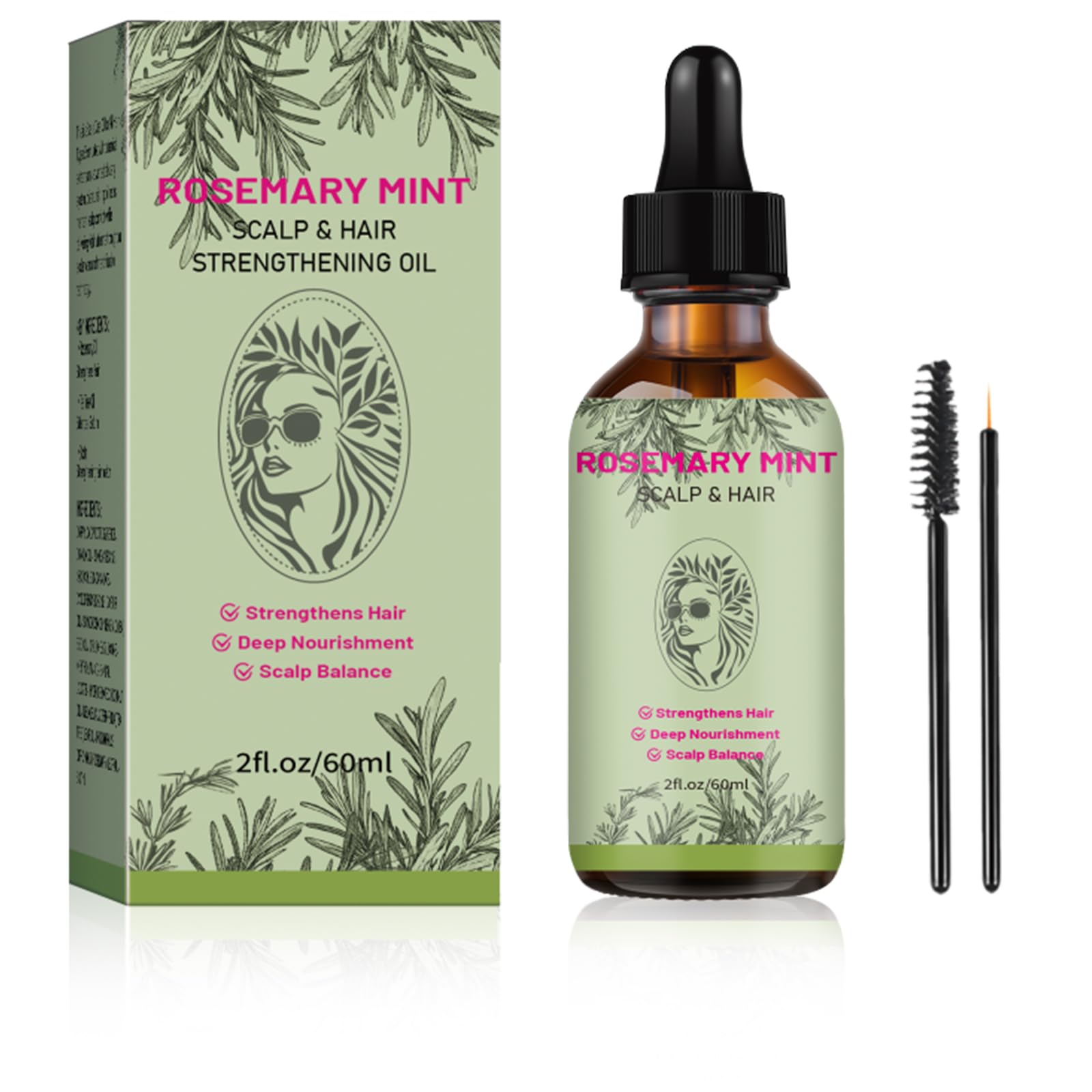 Rosemary Mint Scalp & Hair Oil – Natural Botanical Blend, 60ml