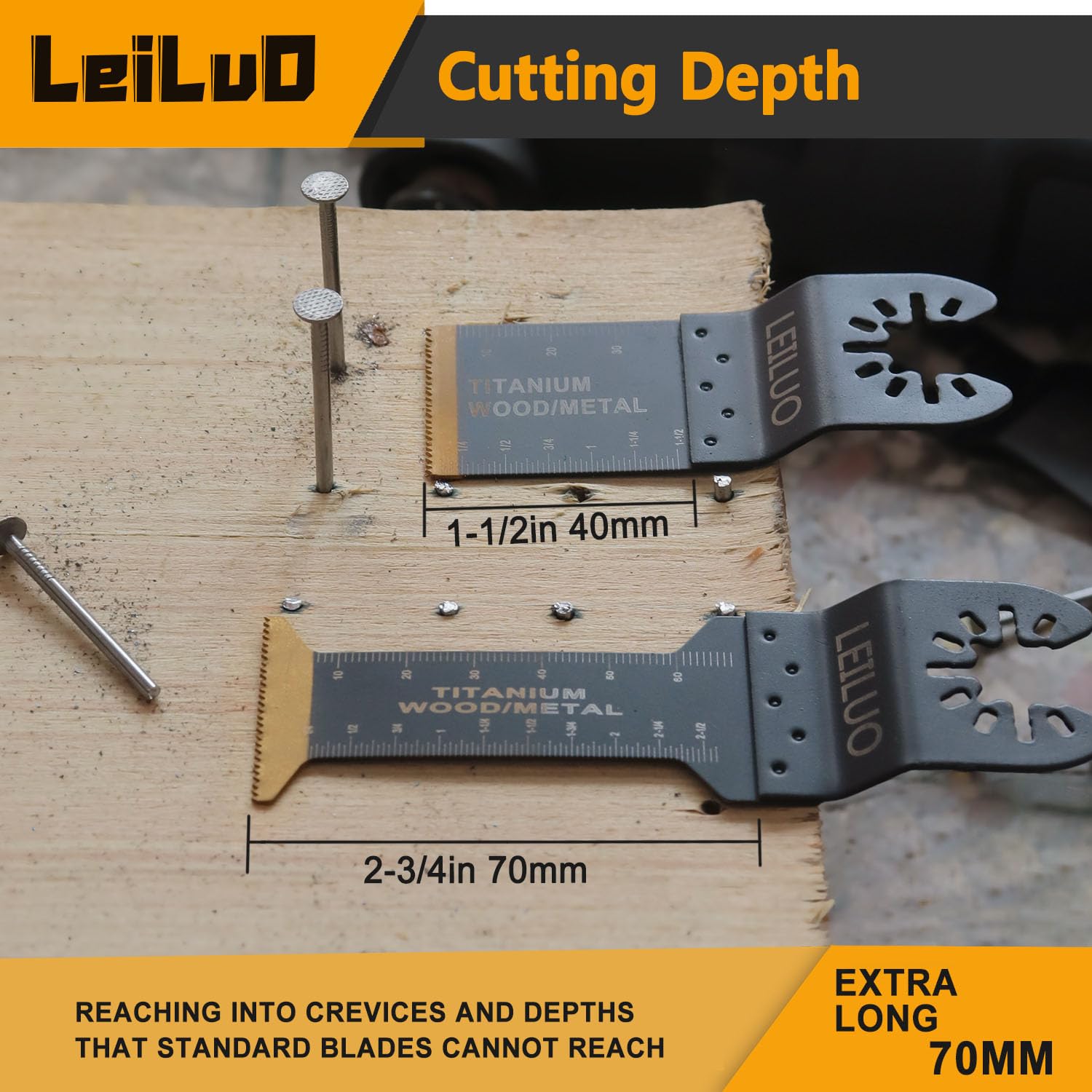 Leiluo, lame per sega oscillante per legno, plastica, a sgancio rapido, kit di lame oscillanti per Dewalt, Worx, Rockwell, Milwaukee Makita Ryobi Silverline Black Decker ecc.