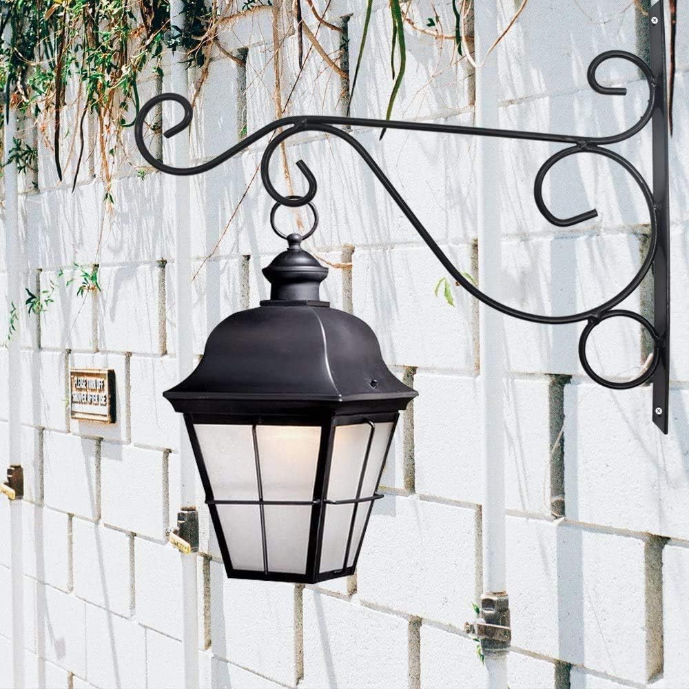Plant Want Mount Hooks Plant Hanger Bracket Iron Alloy Metal Wall Décor Shepherds Hook Lantern Wall Hanger for Hanging Plants Outdoor, Bird feeders, Rustic Home Decoration (2 PACK)