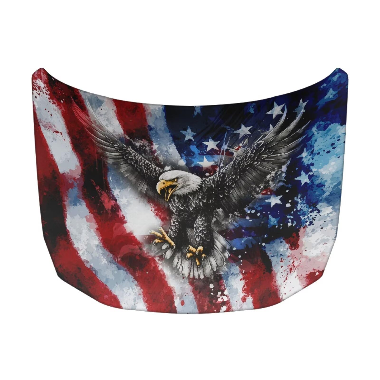 Bald Eagle American Flag Car Hood Cover Protector for SUV Sedans Trucks 59×39 Inch Stretchable Car Hood Wrap Blankets Waterproof Sun Proof Auto Patriotic Decorations