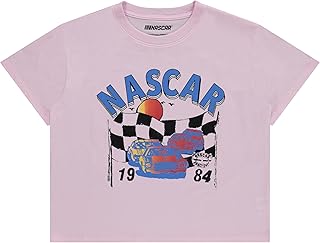 NASCAR Ladies Racing Fashion Shirt - Ladies Classic Racing Tee Front and Back Skimmer Crop Top Tee