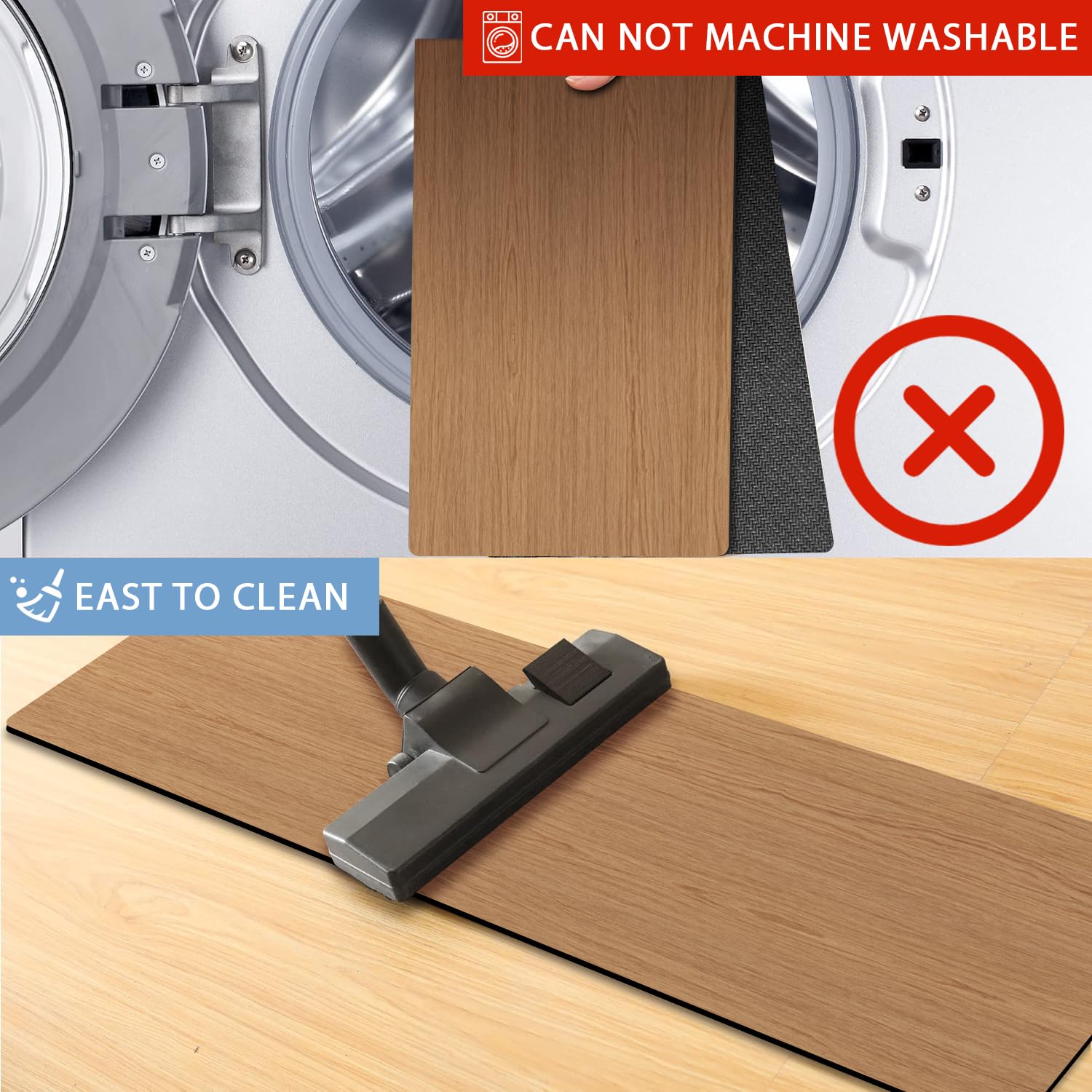 GOYLSER Tappeti per Scale - Tappeti in Gomma per gradini - Tappeto Antiscivolo per Scale - Tappeto per Scale Rettangolare per Famiglia Legno Marrone (76x20cm 15 Pezzi)