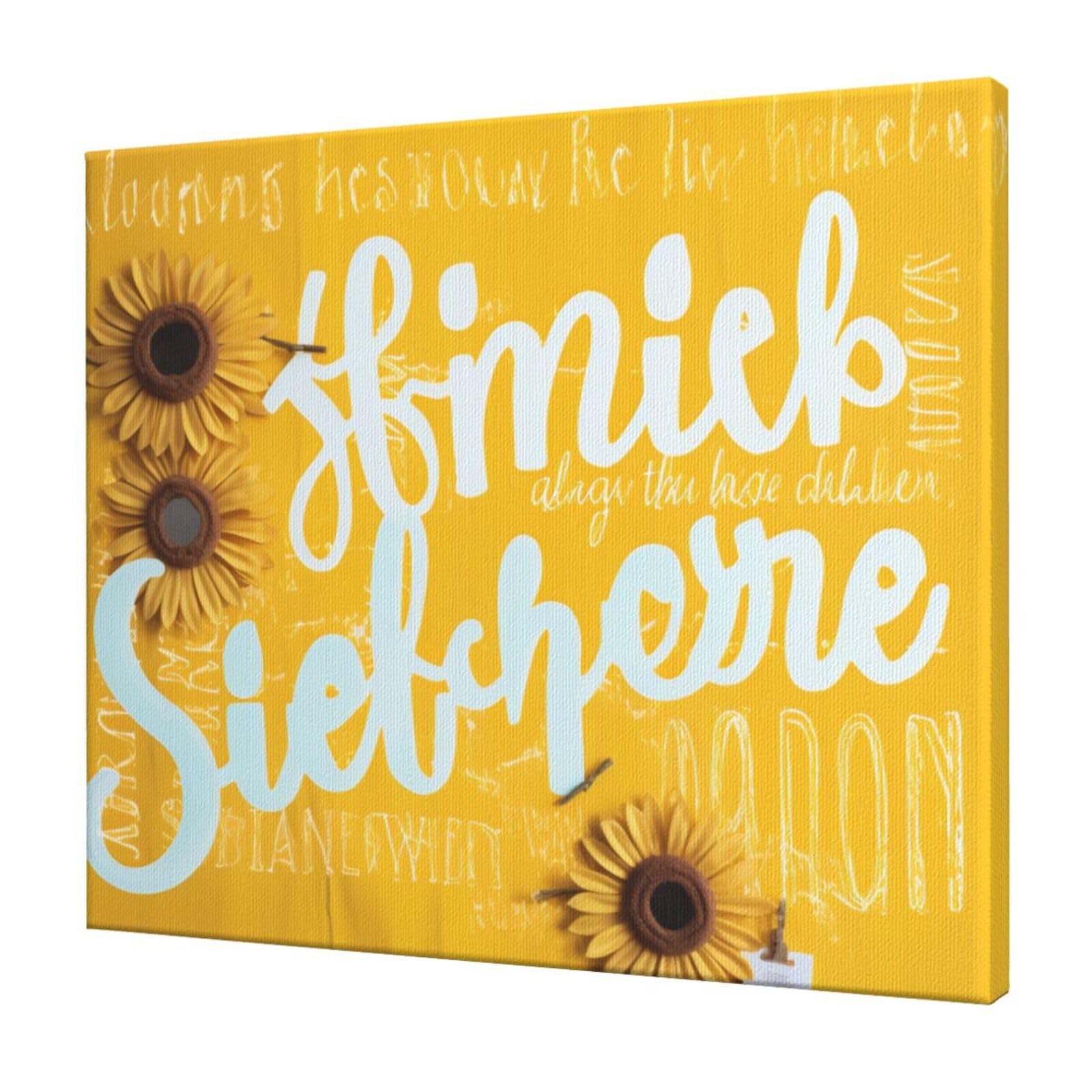 YKLJG Goodlooking Hello Sunshine Printed Wall Art Canvas Prints 60x50 CM Wooden Framed Picture Painting Artwork for Bedroom Kitchen Home Office Decor