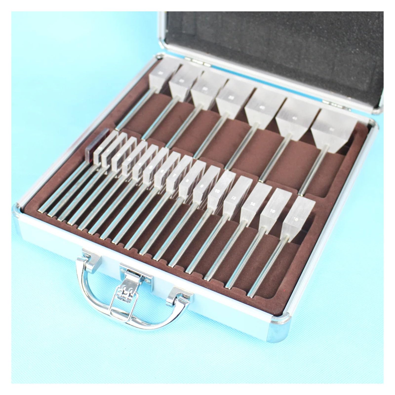 HMWOKPOT Optical Ophthalmic Prism Bar Set with Stainless Steel Handle & Aluminium Case for Ophthalmology Hospitals