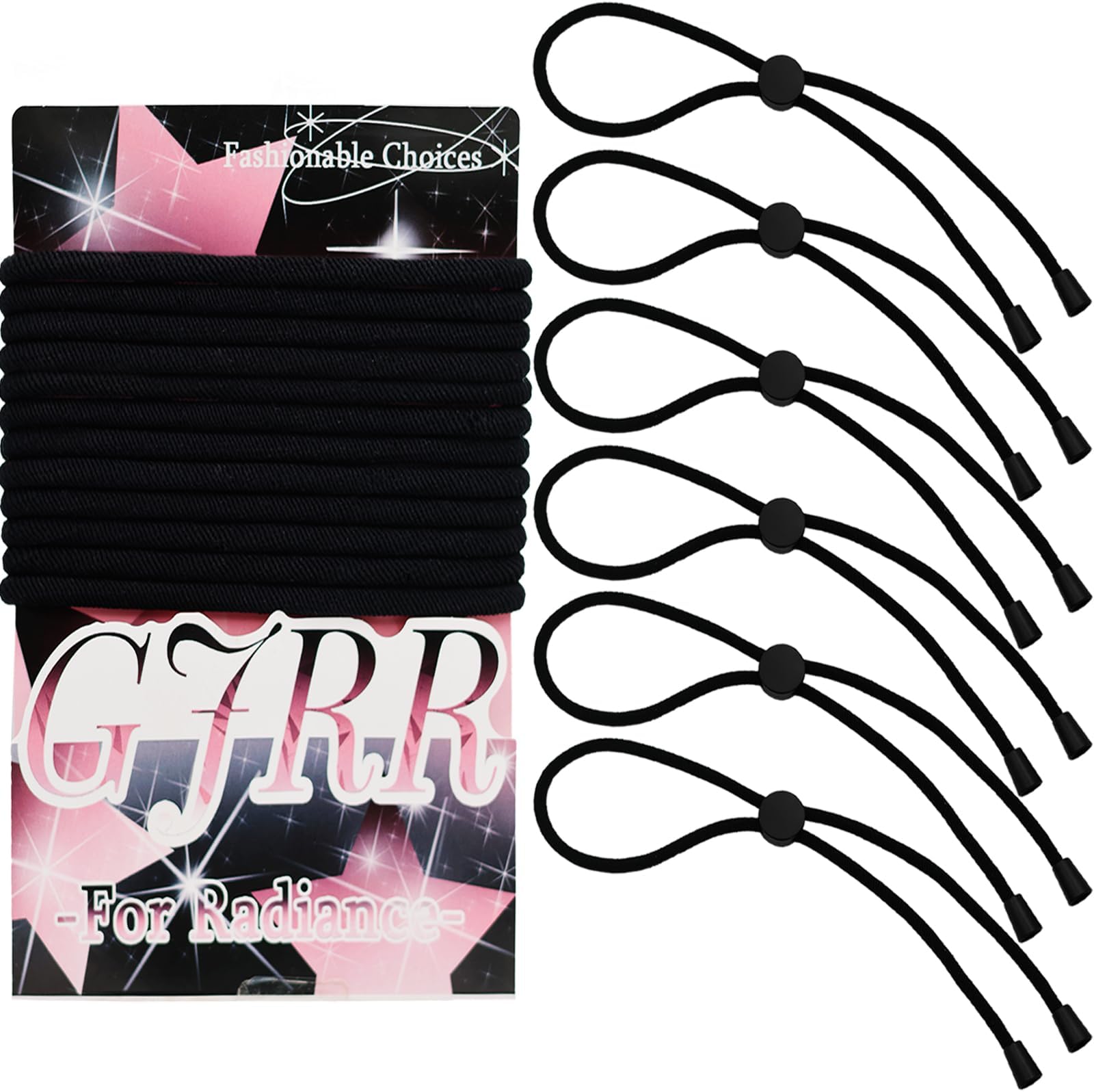 - Adjustable Hair Ties for Thick, Curly Hairstyles - Afro Puffs, Ponytails, Locs, Pineapples for Black Women and Girls (Pack of 6)