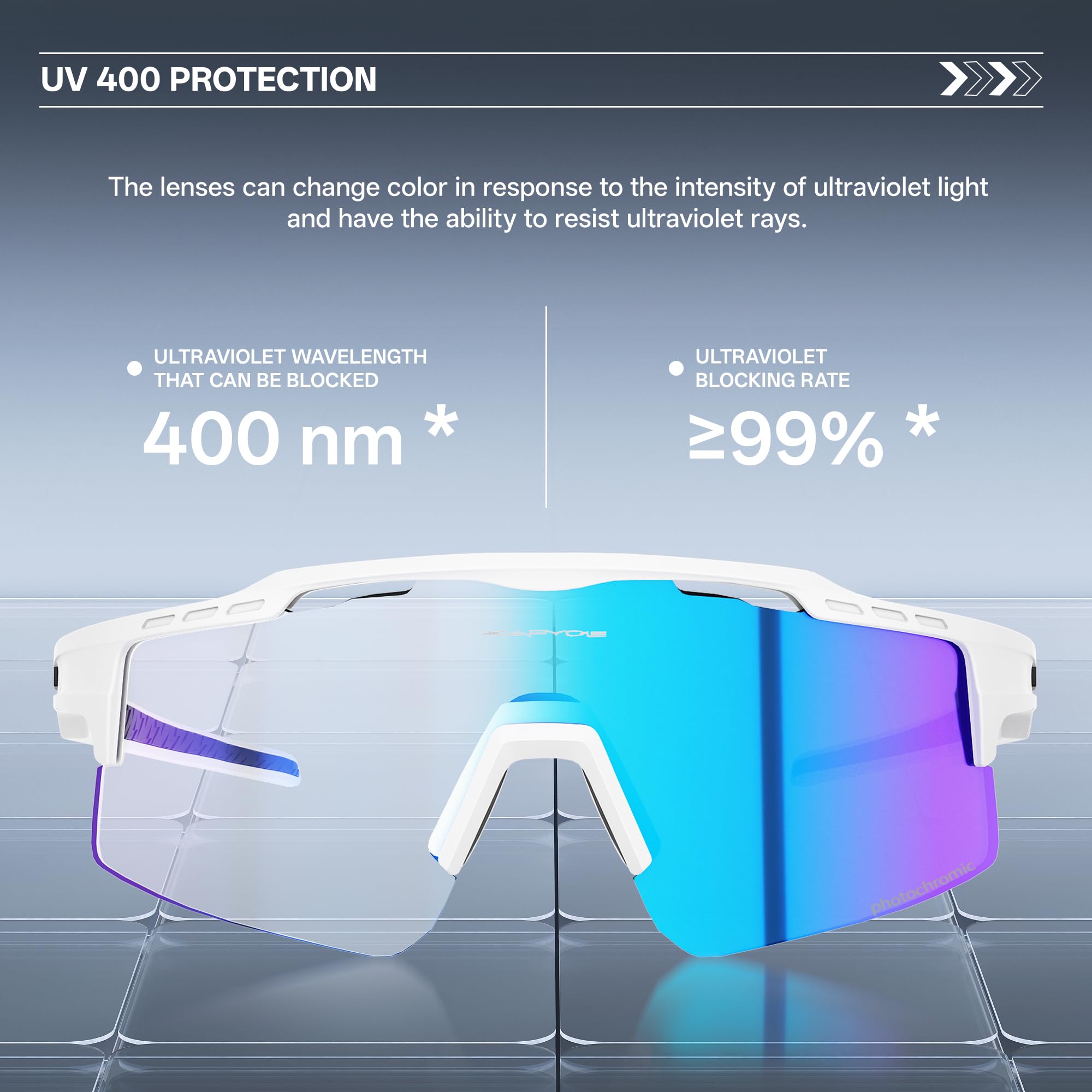 KAPVOE Fotocromáticas Gafas de Ciclismo Protección UV400 Transparente Gafas de Sol Deportivas Mujeres Hombres K75