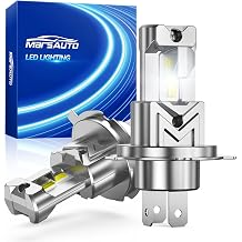 Marsauto H4/9003 LED Bulbs, 40000LM 6500K Cool White, Dual Function, Fanless Passive Cooling, 11 Mini Size Plug and Play, IP68 Waterproof, Pack of 2