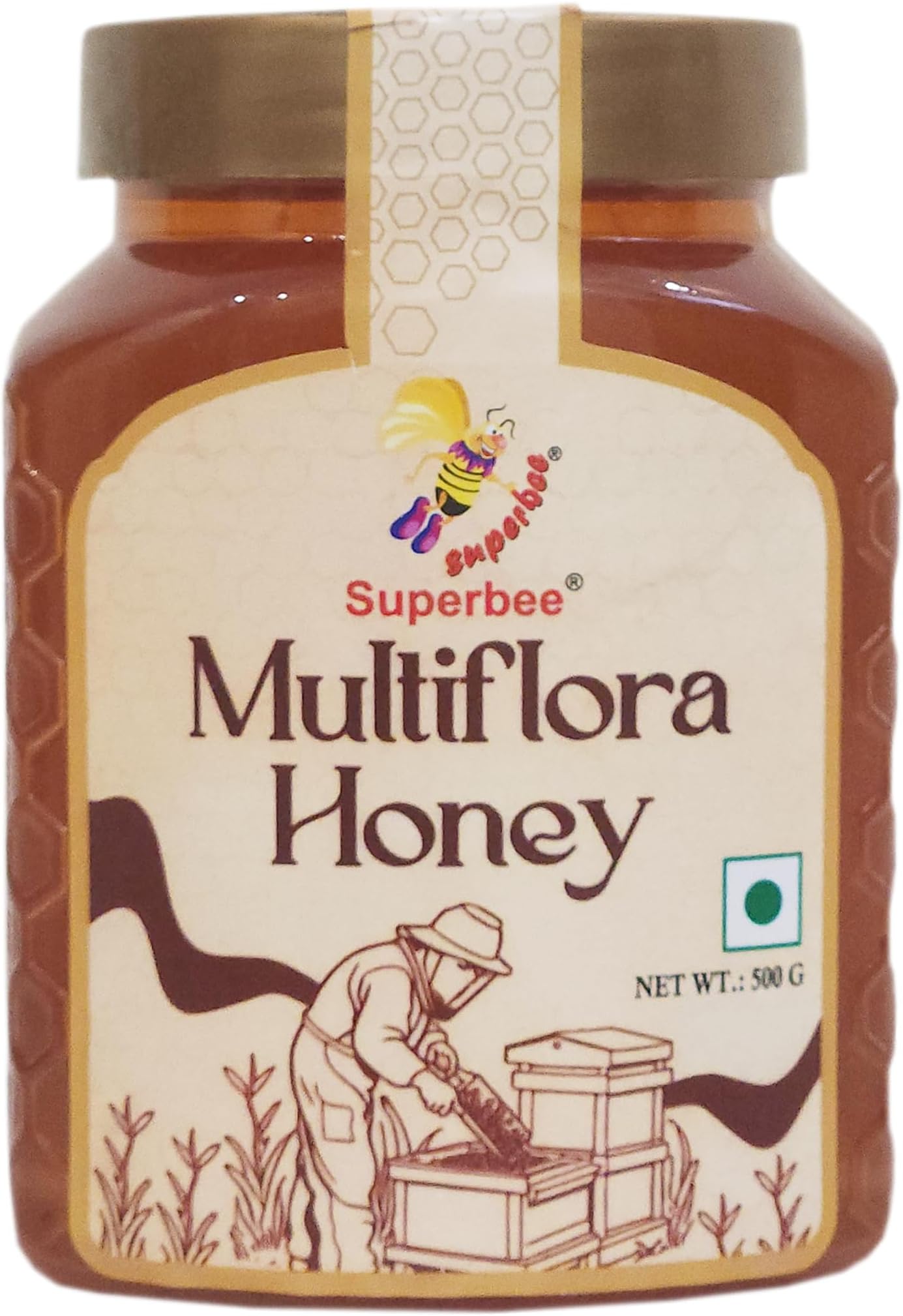 Super Bee Multiflora Honey - 100% Raw & Natural | No Added Sugar | Unprocessed Forest Honey | Immunity Booster |For a Healthy Lifestyle | Pure Ayurvedic Grade - 500 Gm