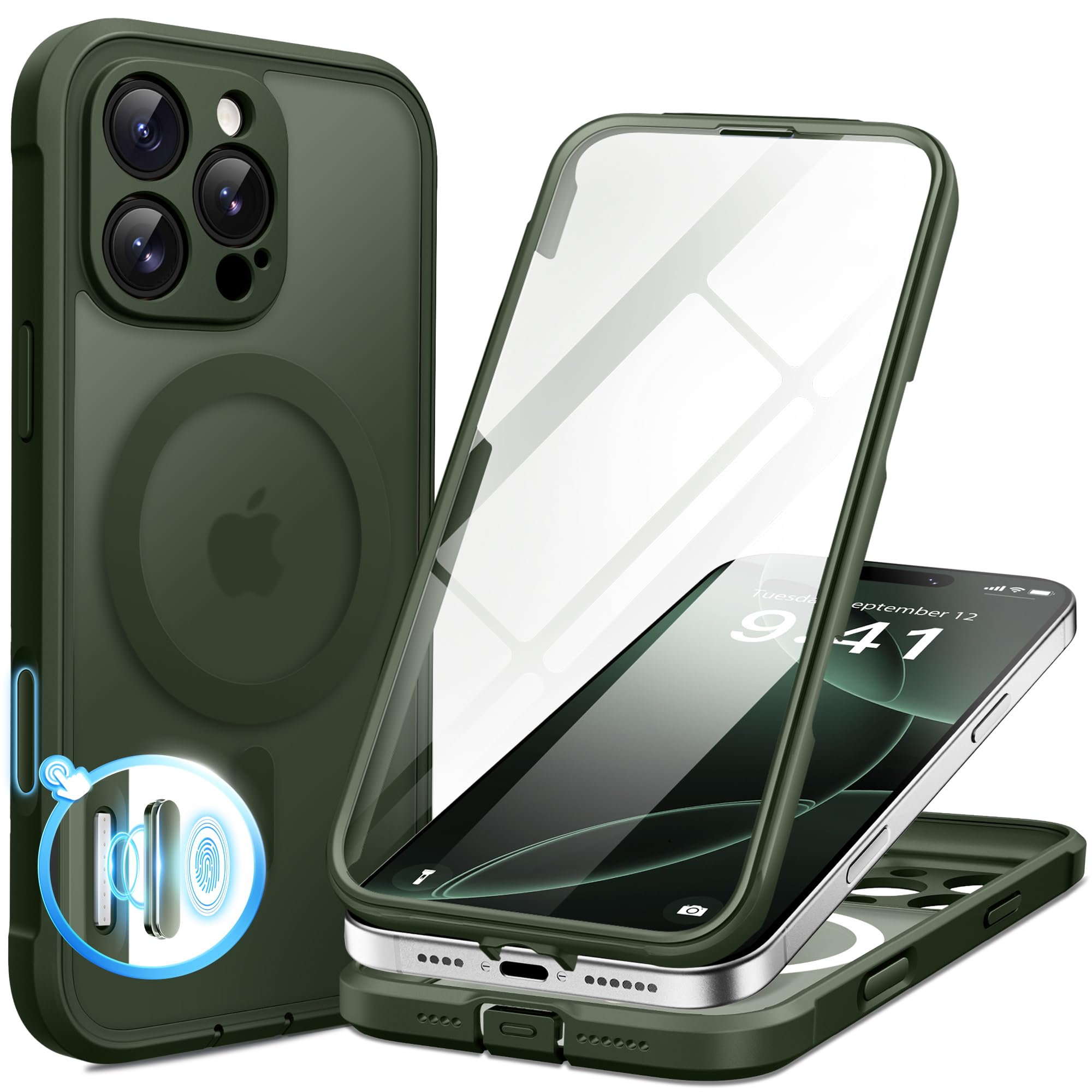 Amazon.com: BERFY for iPhone 16 Pro Max Case, Compatible with