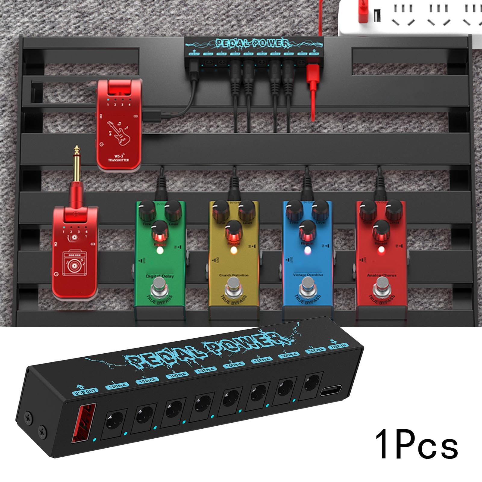 Gralara Gitarrenpedale Netzteil 5 V/2,1 A mit USB Anschluss,