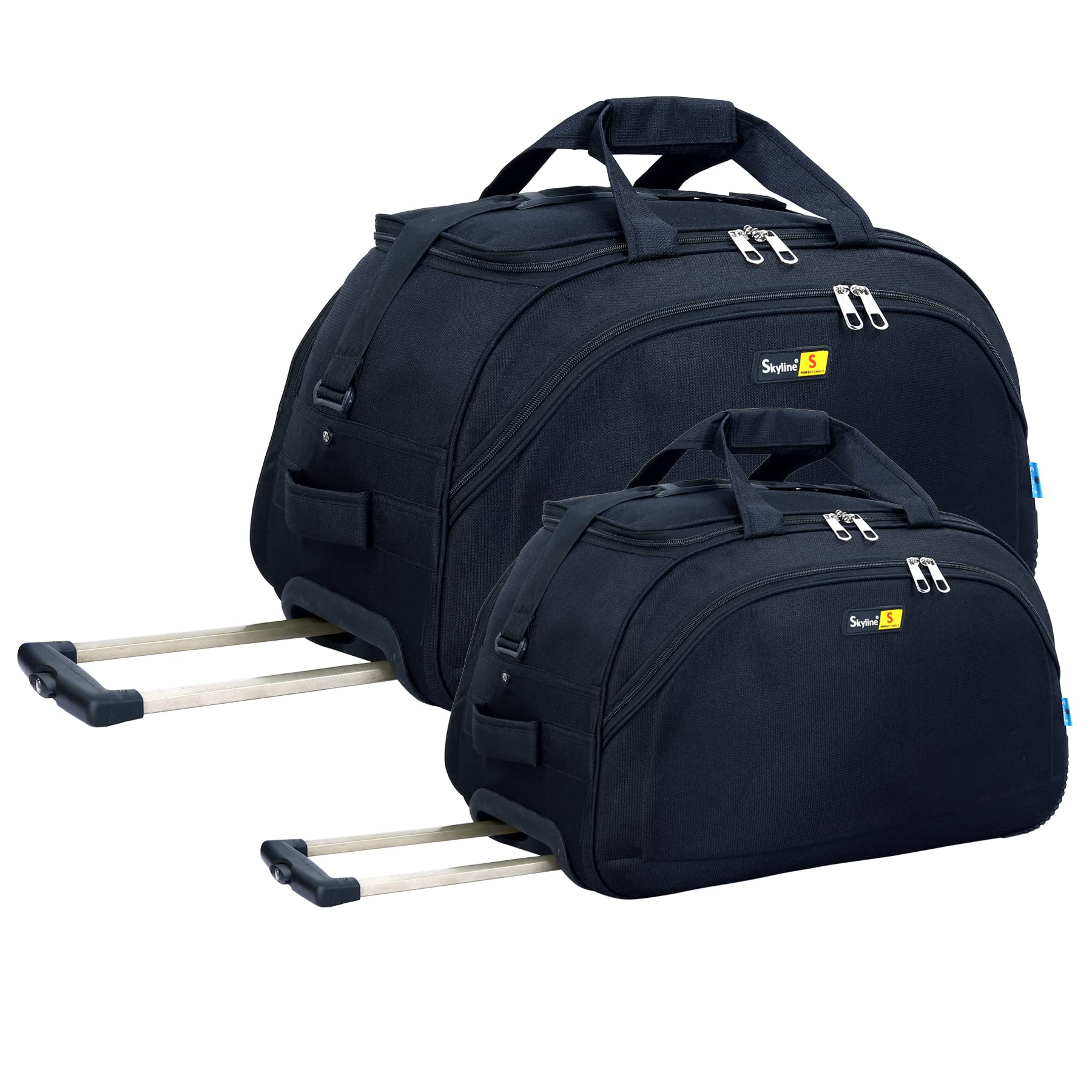 skyline Travel Duffel Trolley Combo Pack of 2 Multipurpose Polyester Duffel Strolley Bag, 20 & 24 Inches-Black-picture-15