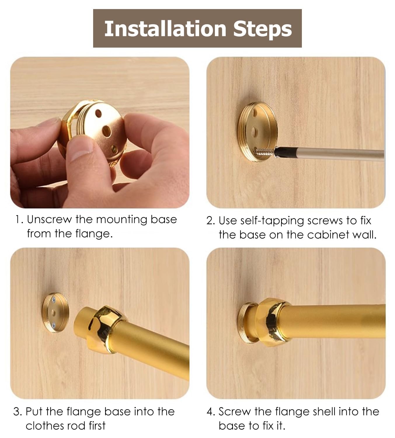 Tringle Penderie Tringle à Vêtements Ronde en Bronze Champagne, Tube de Support Robuste pour Vestiaires Commerciaux, Fenêtres, Placards et Valets de Chambre(72inch/183cm)