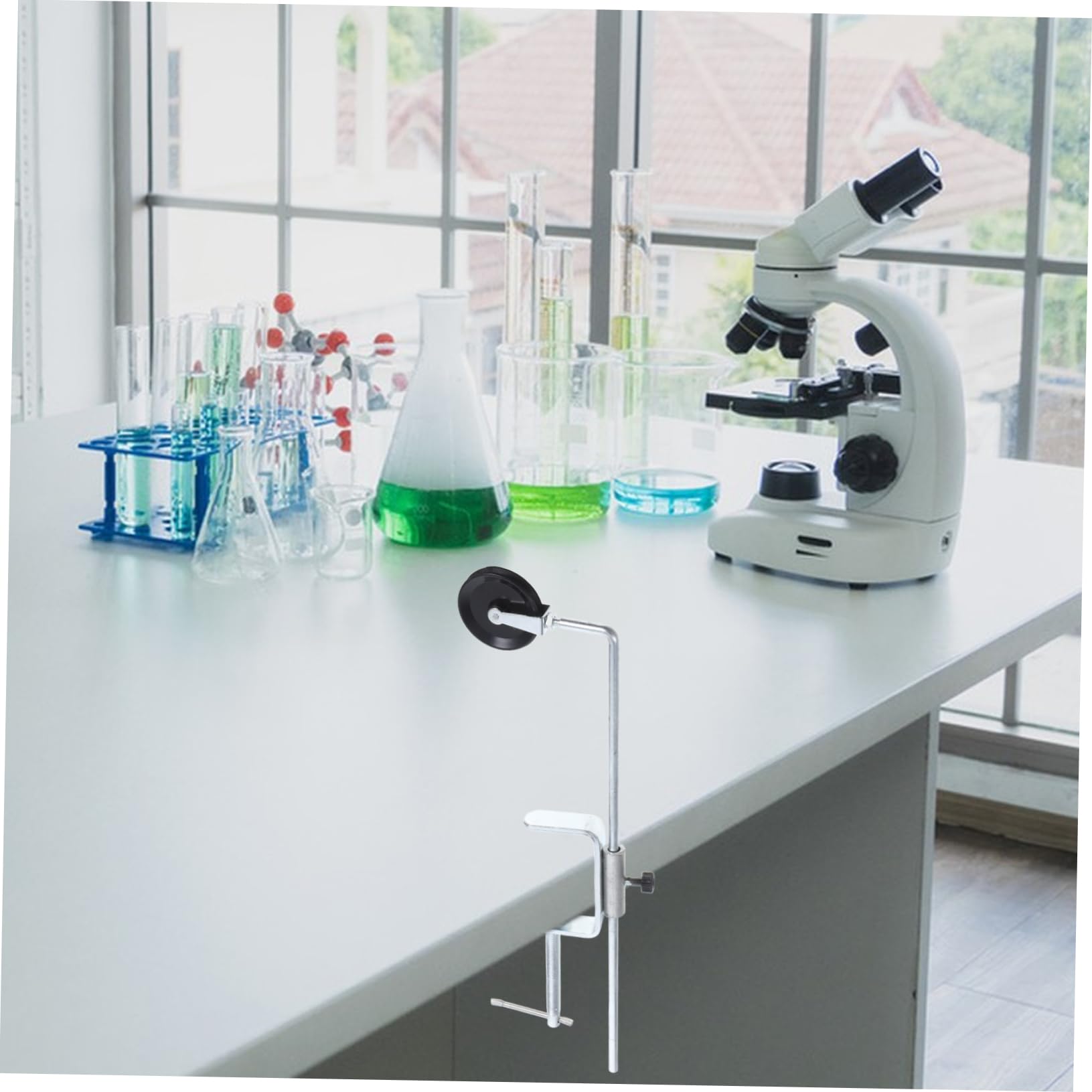 MAGICLULU Set Morsetto Da Tavolo e Puleggia Sperimentale in Metallo Per Laboratorio Didattico Di Fisica Supporto Morsetto Da Scrivania Regolabile Per Esperimenti Educativi Robusto e Preciso
