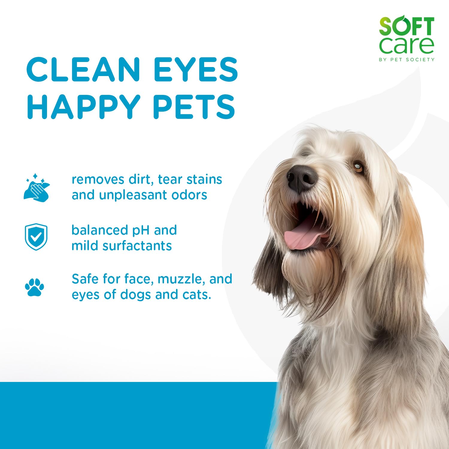 Hydra Soft Care Eye Clean Up 100ml for Dogs & Cats | Gentle Pet Eye Cleanser for Tear Stain Removal, Eye Hygiene & Daily Grooming 1