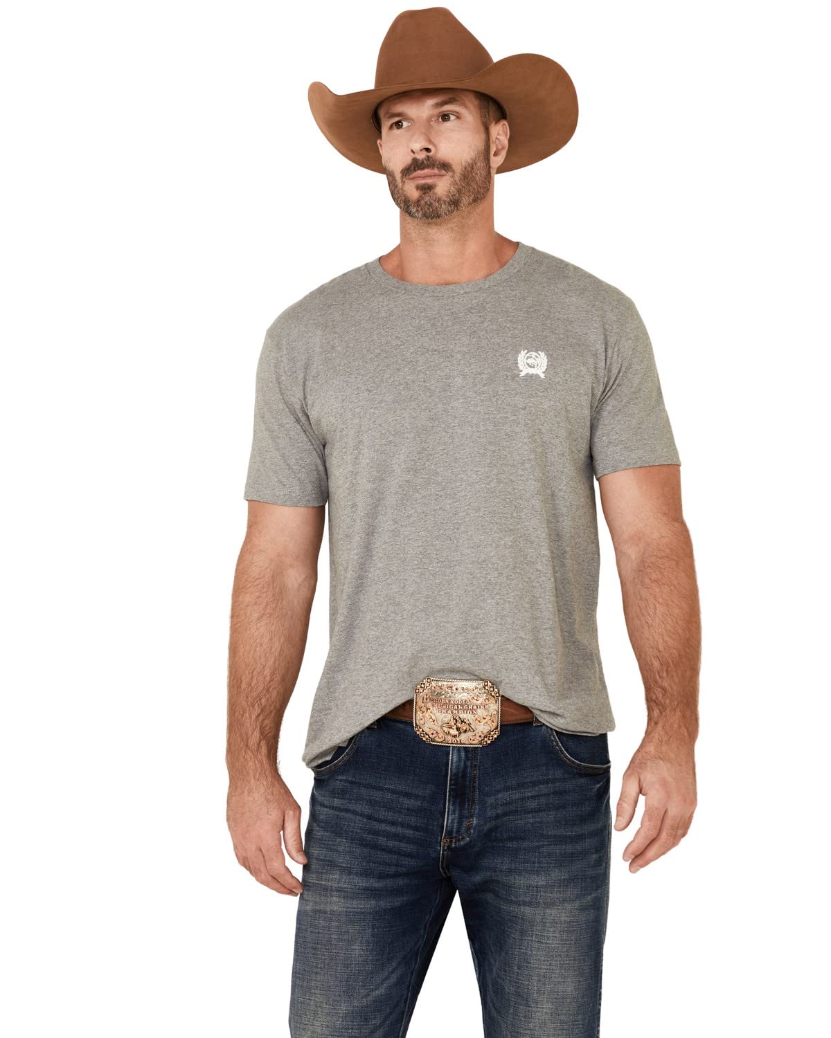 Cinch ApparelMens Heather Gray Flag Graphic Tee