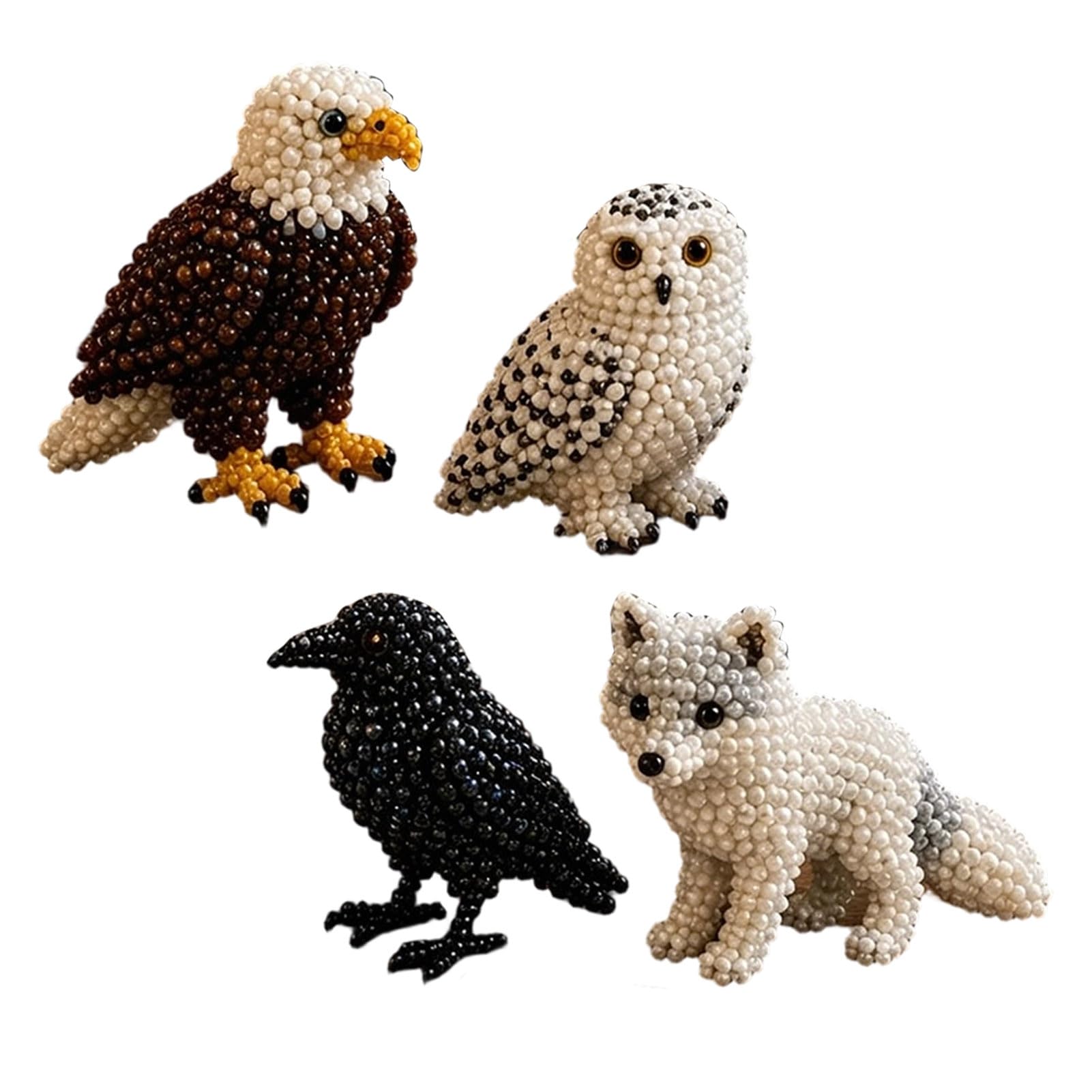 Saterkali DIY 3D Animal Beading Kit, Plastic Bead Craft Set with Comprehensive Accessories, Beginner Bead Animal Figurine Project for Teens Adults, Tabletop Home Decor and Shelf Display B