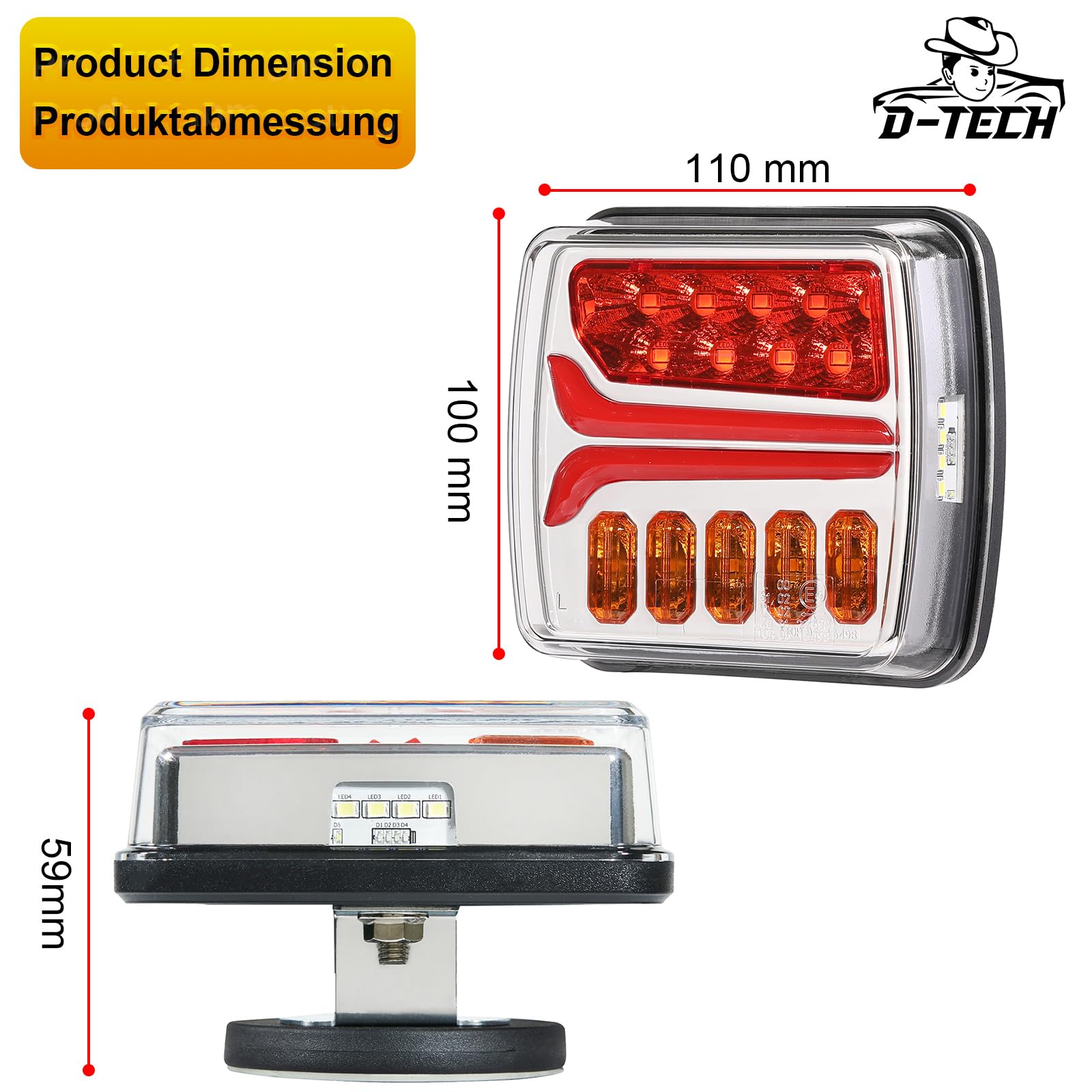 2 Pezzi LED Fanale Posteriore Per Rimorchio Freno Sterzo Guida Retromarcia Combinazione Lucerimorchio Camper Parti Di Yacht Modifica Del Camion 2375031mm 84475049