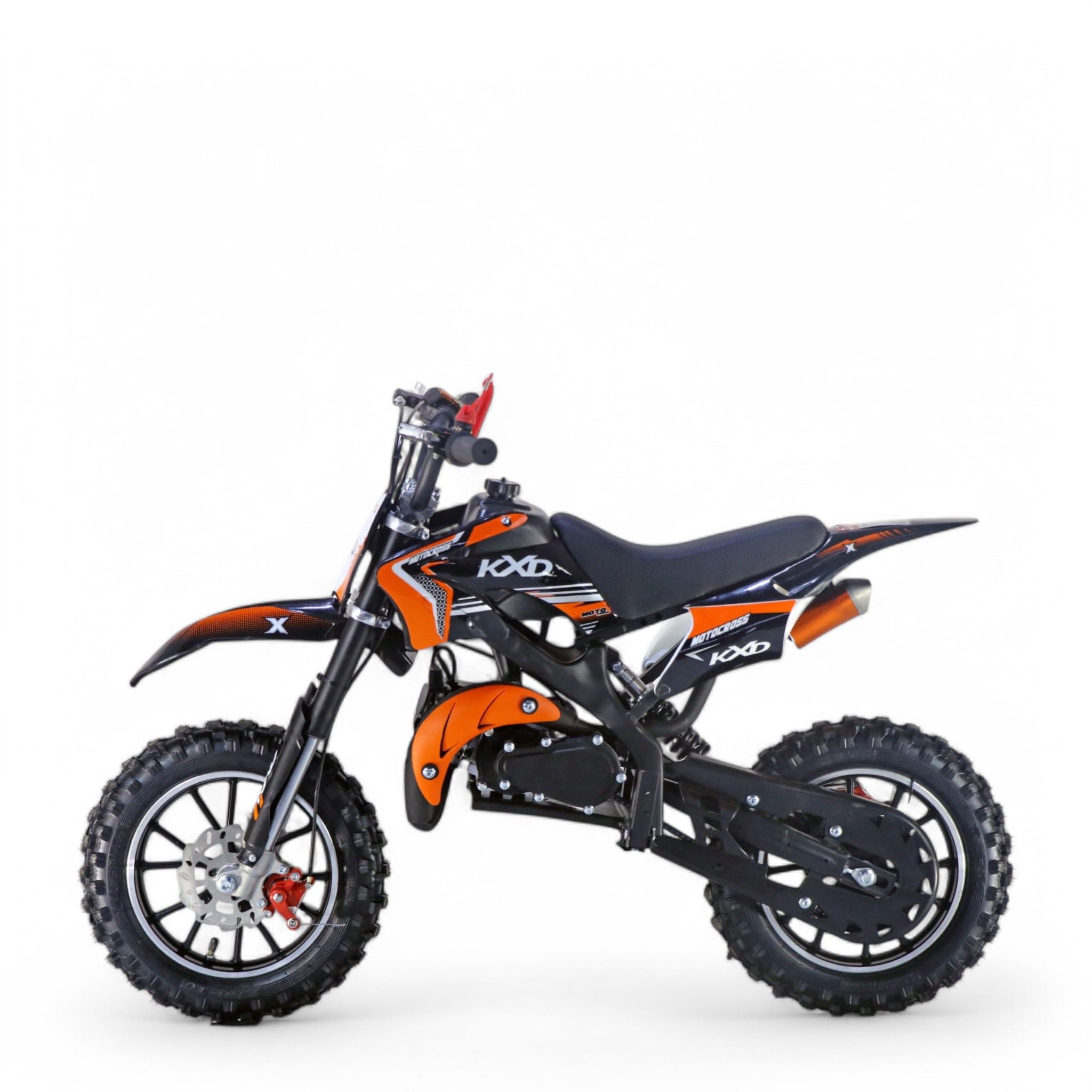KXD 701/706/708 Blitzer 49cc Enfant 2 Temps 45km/h Dirt Bike Dirtbike CrossBike Pocket Pitbike Pocket Kids Dirt Cross Motor Moto Vélo Véhicule Enfant (Blackout Orange, KXD 701 49ccm 2Temps)