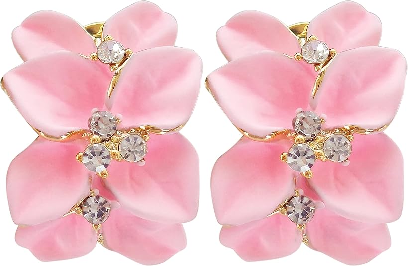 Navachi - Orecchini A Cerchio Placcati Oro 18K Con Cristalli Austriaci - Colore Bianco - HB6-1108-1 - Regalo Con Panno E Bustina