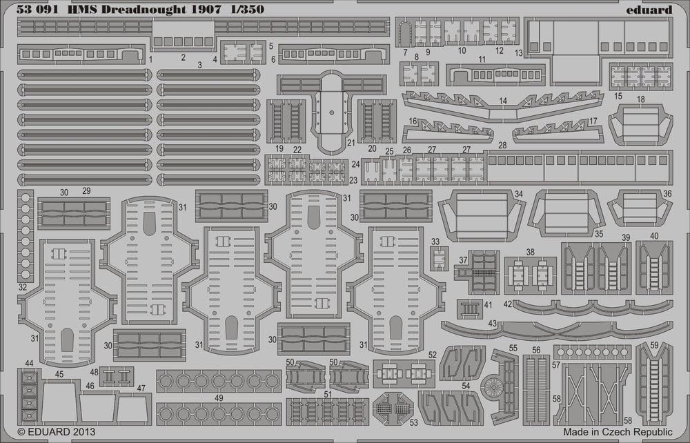EDU53091 1:350 Eduard PE - HMS Dreadnought 1907 Detail Set (for the Trumpeter model kit) MODEL KIT ACCESSORY