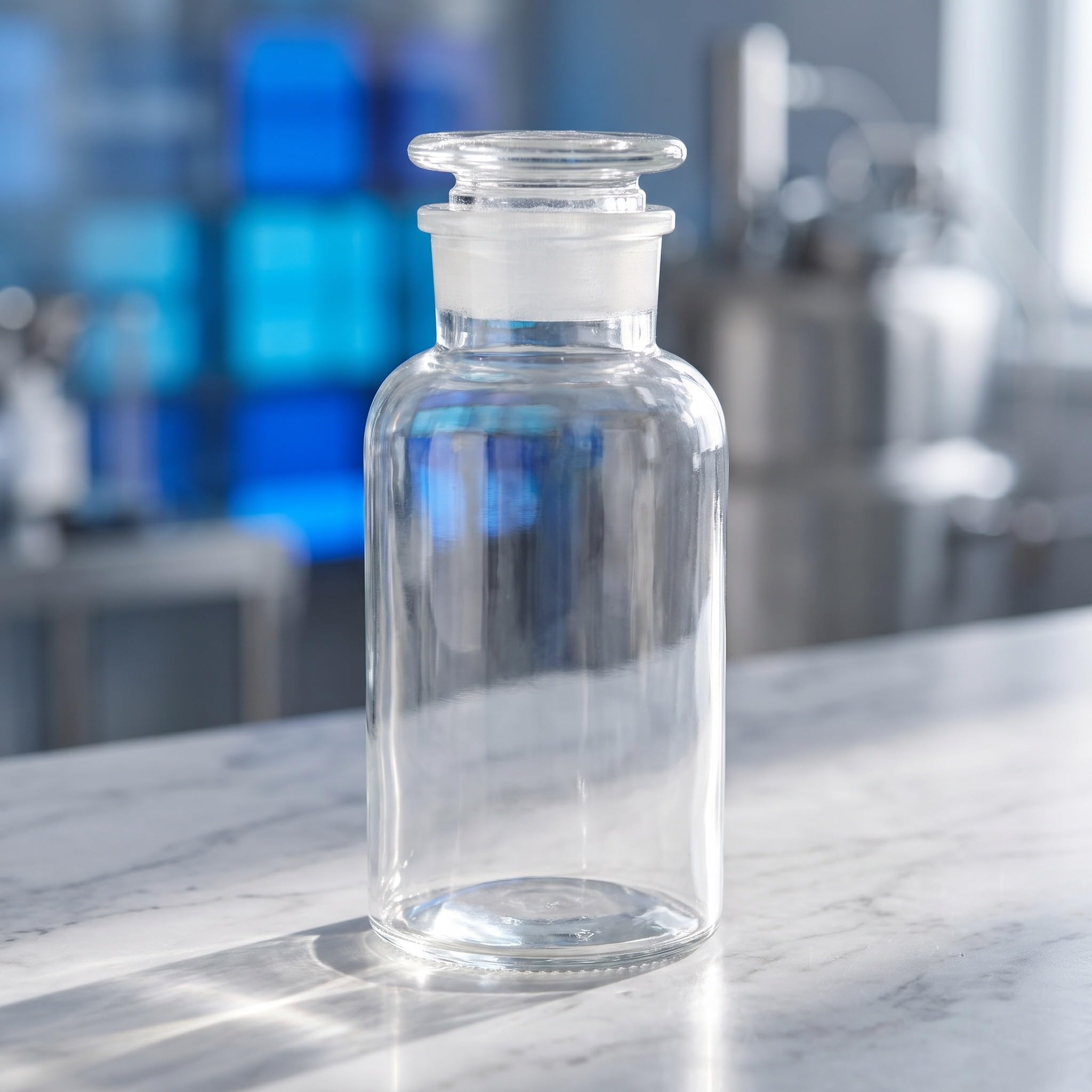Lurrose 5 frascos de vidrio transparente para reactivos de laboratorio con boca ancha: