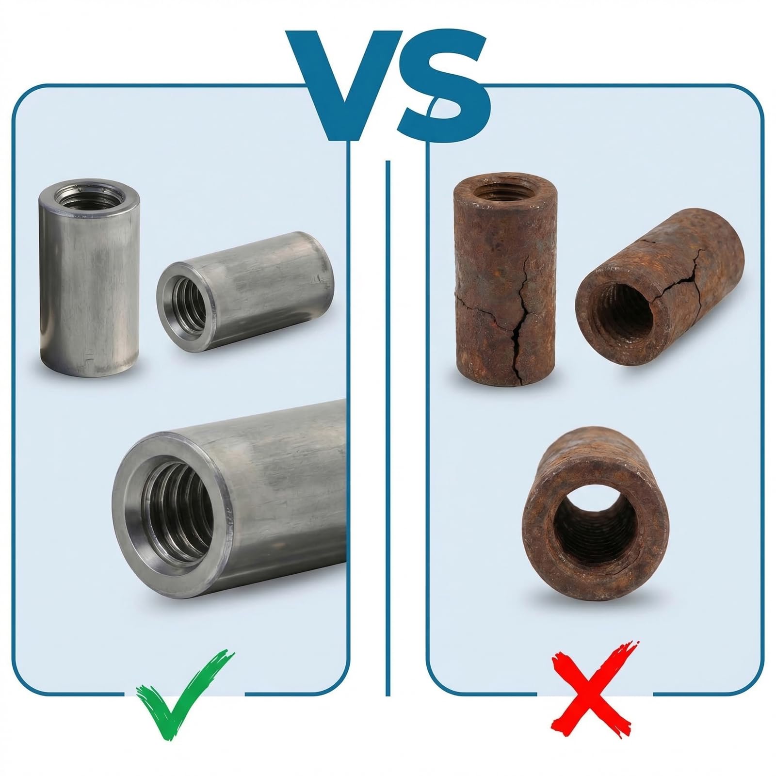 12 Pezzi Manicotto Filettato M6x10x15 mm Dadi di Accoppiamento Tondi M6 Manicotti Filettati Rotondi Dadi di Accoppiamento Acciaio al Carbonio Dado Lungo per Barre Filettate Viti e Bulloni
