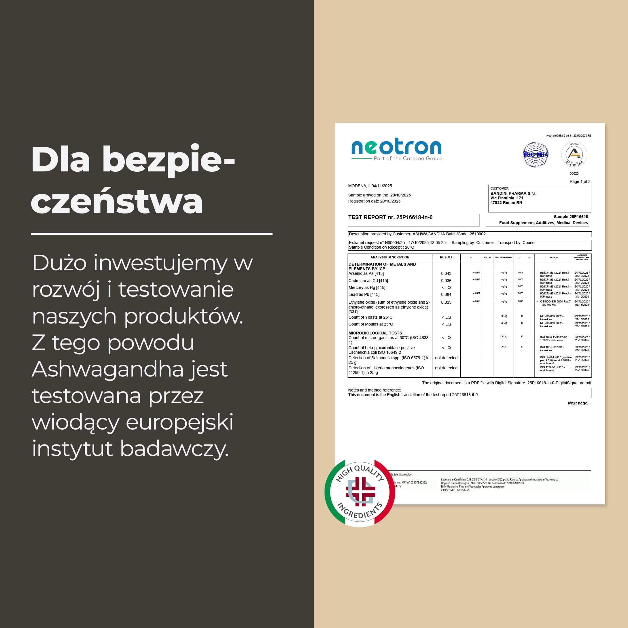 Bandini® Ashwagandha KSM-66® 100% wegańska (60 kapsułek) - Withania Somnifera, 5% witanolidów, Suplement w proszku żeń-szeń indyjski - najwyższej jakości czysty KSM-66, ajurwedyjski środek na stres