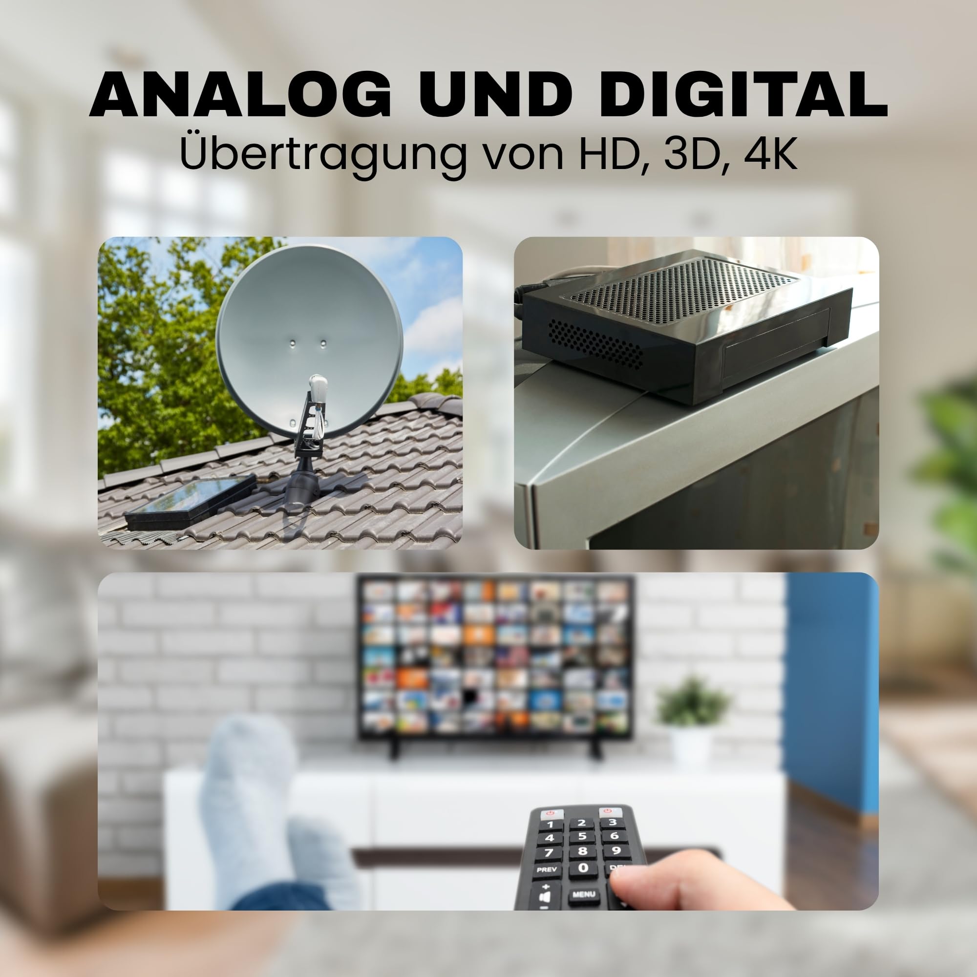 TronicXL - Splitter coassiale per antenna di alta qualità, presa femmina per DVBT, DVBT2, DVBC, SAT, per TV via cavo, Unitymedia, Vodafone, NetAachen, Primacom, tv HD, 3D, 4K
