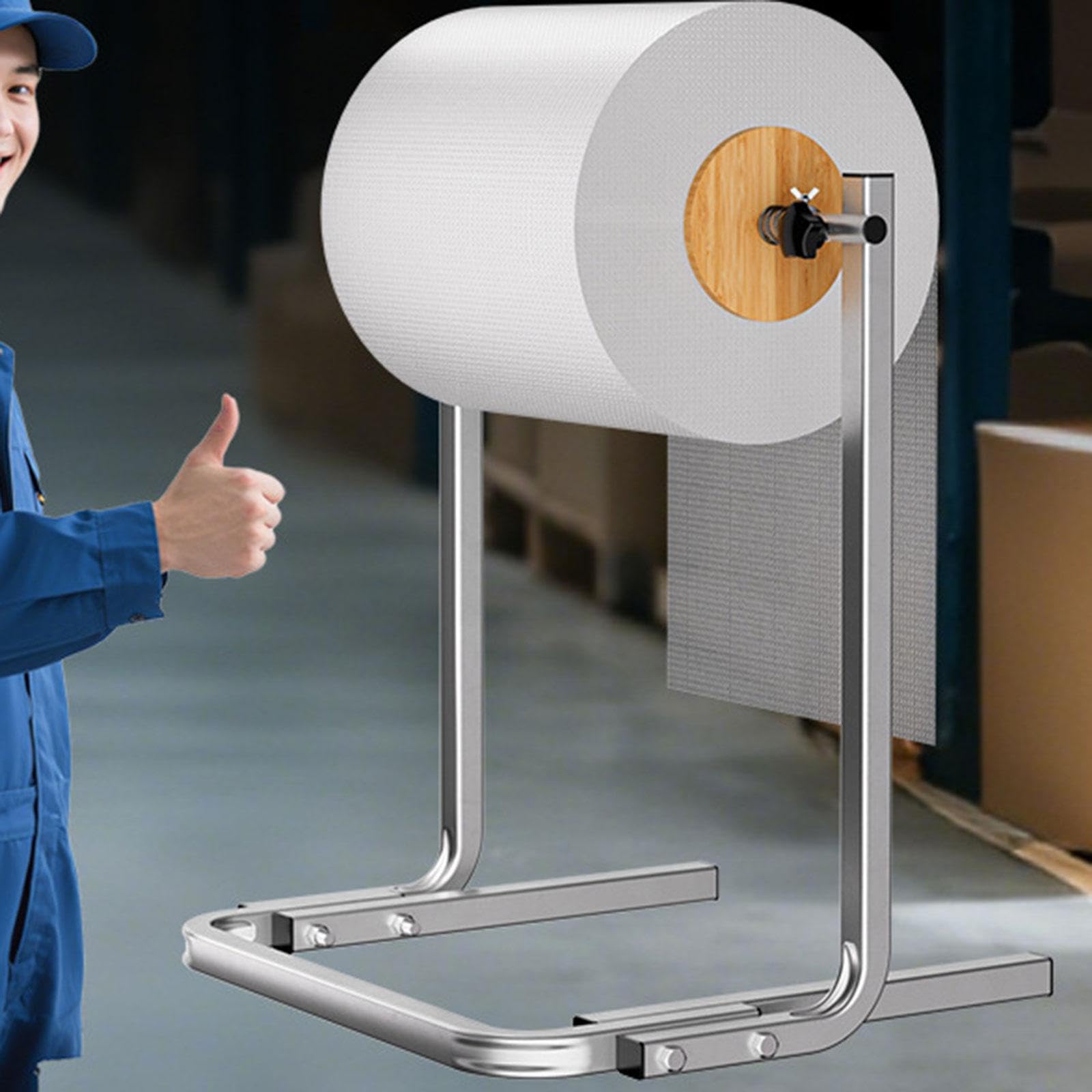 Milageto Support de rouleau de film à bulles d'emballage avec barrières d'extrémité Installation facile Robuste Polyvalent Tension réglable Acier, 40cmx70cm
