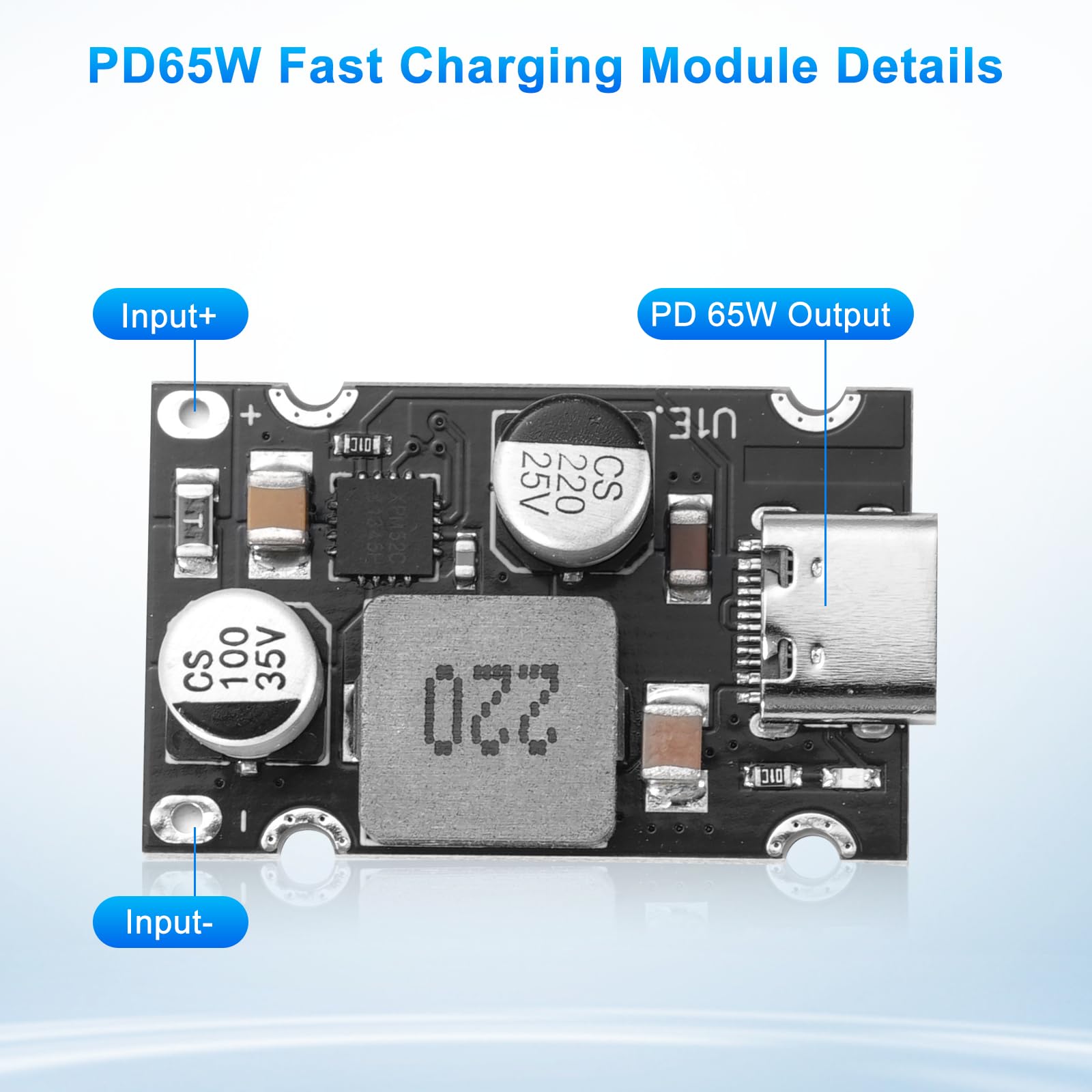 Lot de 3 modules de charge rapide PD65W, 12 V-30 V vers USB-C PD3.1 QC3.0 avec port de type C, convertisseur USB Buck DC-DC, module Step Down pour charge rapide du téléphone - 4