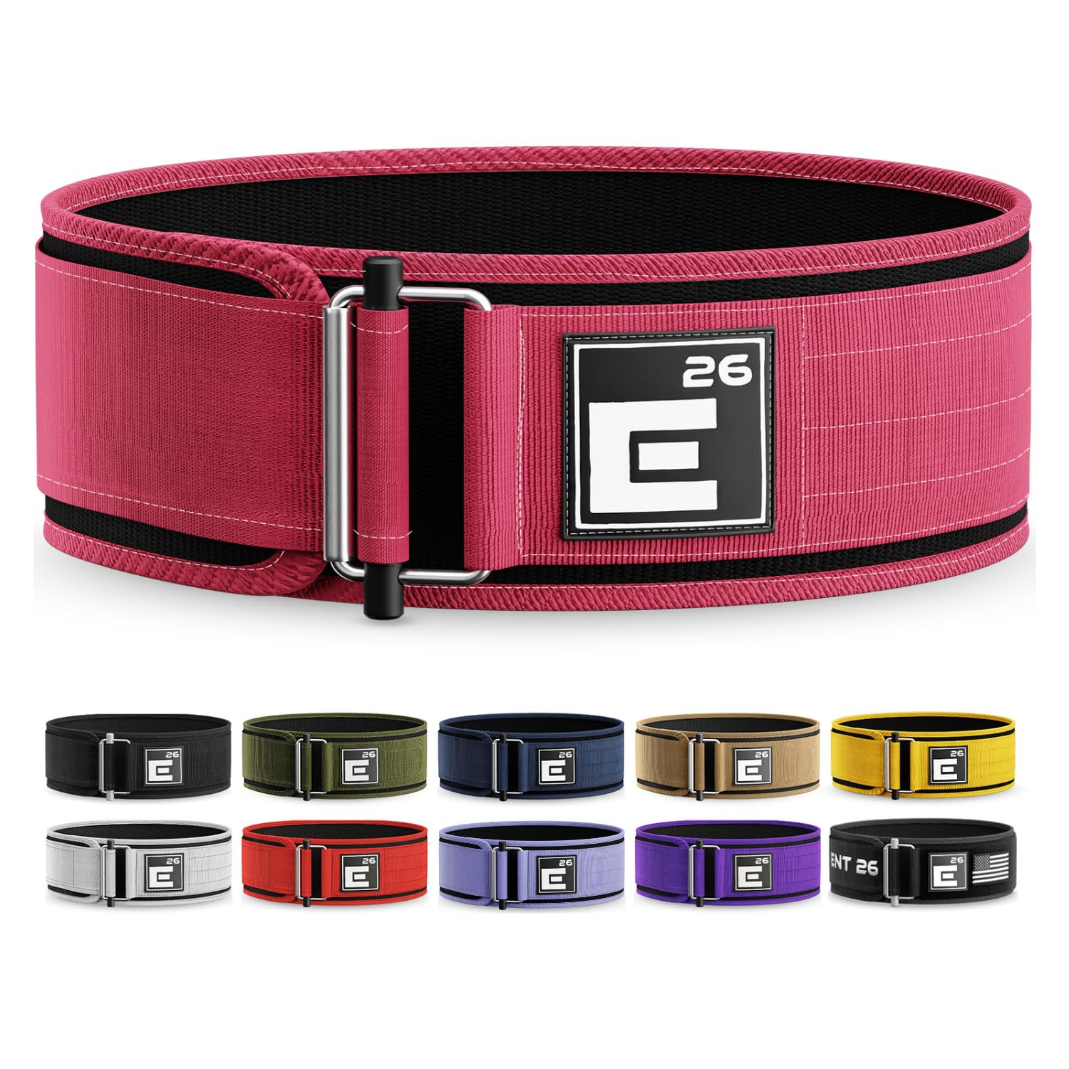 Self-Locking Weight Lifting Belt,Premium Weightlifting Belt for Serious Functional Fitness, Weight Lifting, and Olympic Lifting Athletes,Deadlift Training Belt (Medium, Miami Pink)