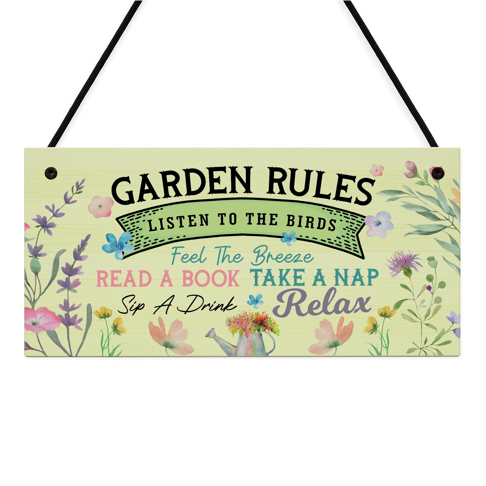 Red Ocean Novelty Garden Rules Sign Garden Plaque For Outside Garden Decor Hanging Shed Sign Yard Plaque Gifts For Women Her Home Decor