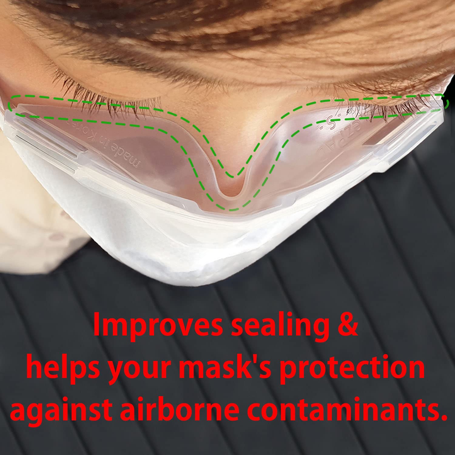 ezPAD MaskSeal, Anti-Fog Silicon PAD Helps Improve facemask's Sealing (Medium)
