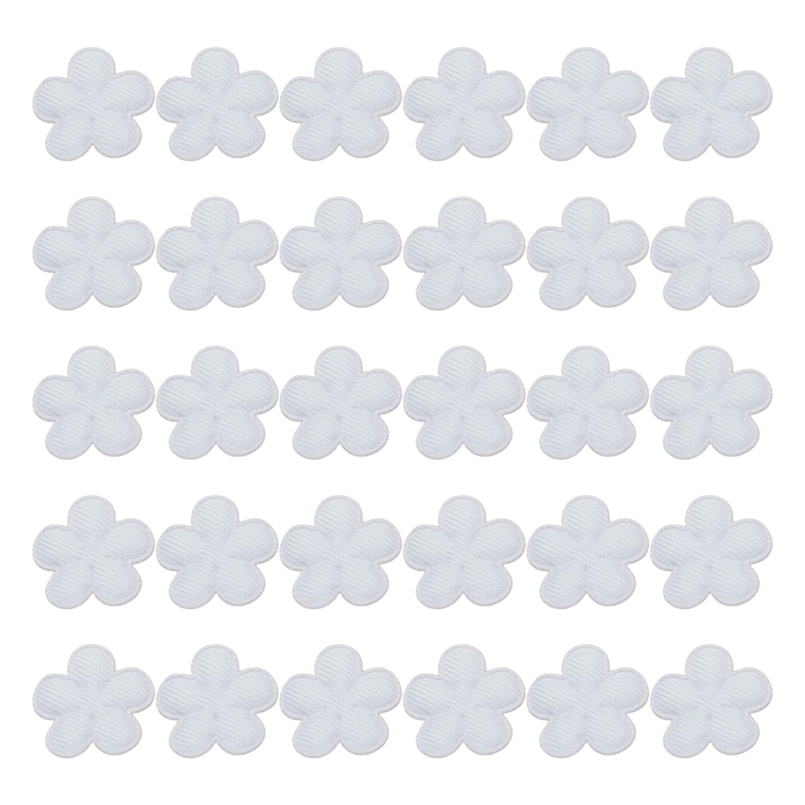 JSGHGDF 30Pcs Assorted Color Fabric Flower Appliques 2CM Cloth Flower Charm for Costume Decoration Sewing Embellishment Fabric Embellishments