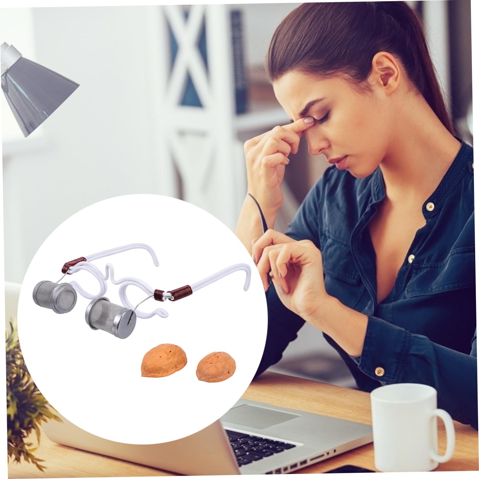 Healeved 5 Pezzi Dispositivo Per Moxibustione Per Gli Occhi Occhiali Di Protezione Per Gli Occhi Strumenti Per Massaggio Viso Infermieristico Moxa Noce Agopuntura Occhi Dispositivo Per