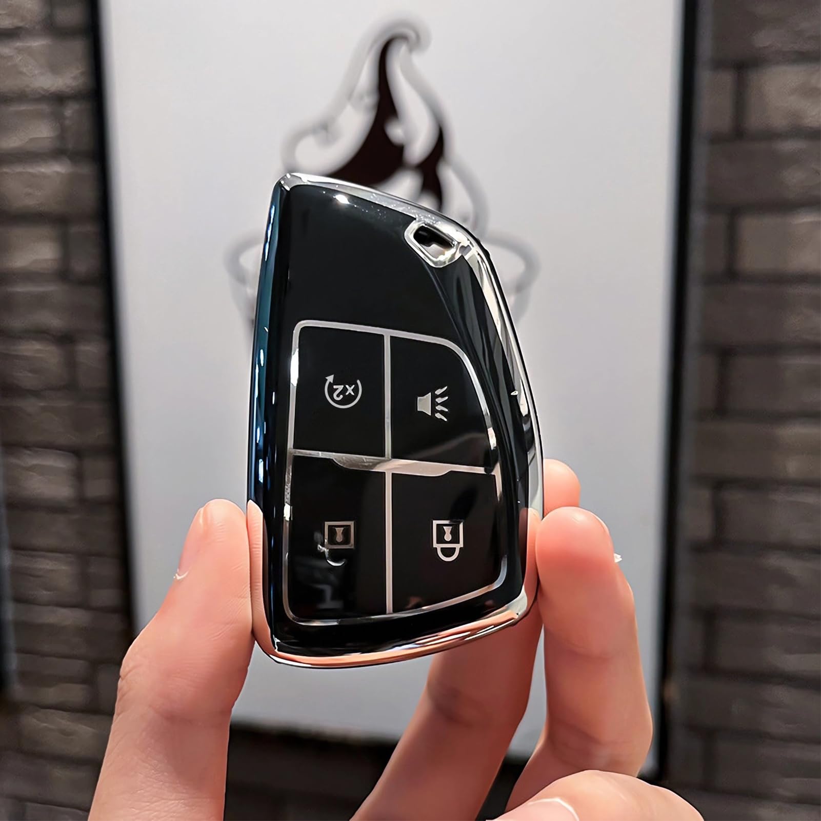 Soft TPU Key Fob Cover With Keychain – Fits 2023–2025 Chevy