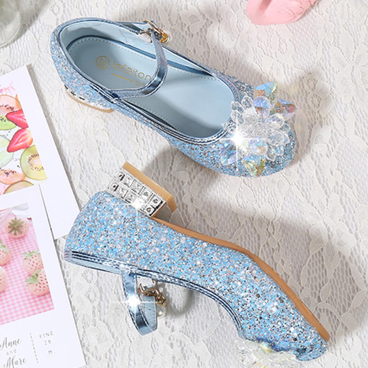 Sandales à Talon Cosplay Boucle Princesse Enfants Chaussures pour Déguisement