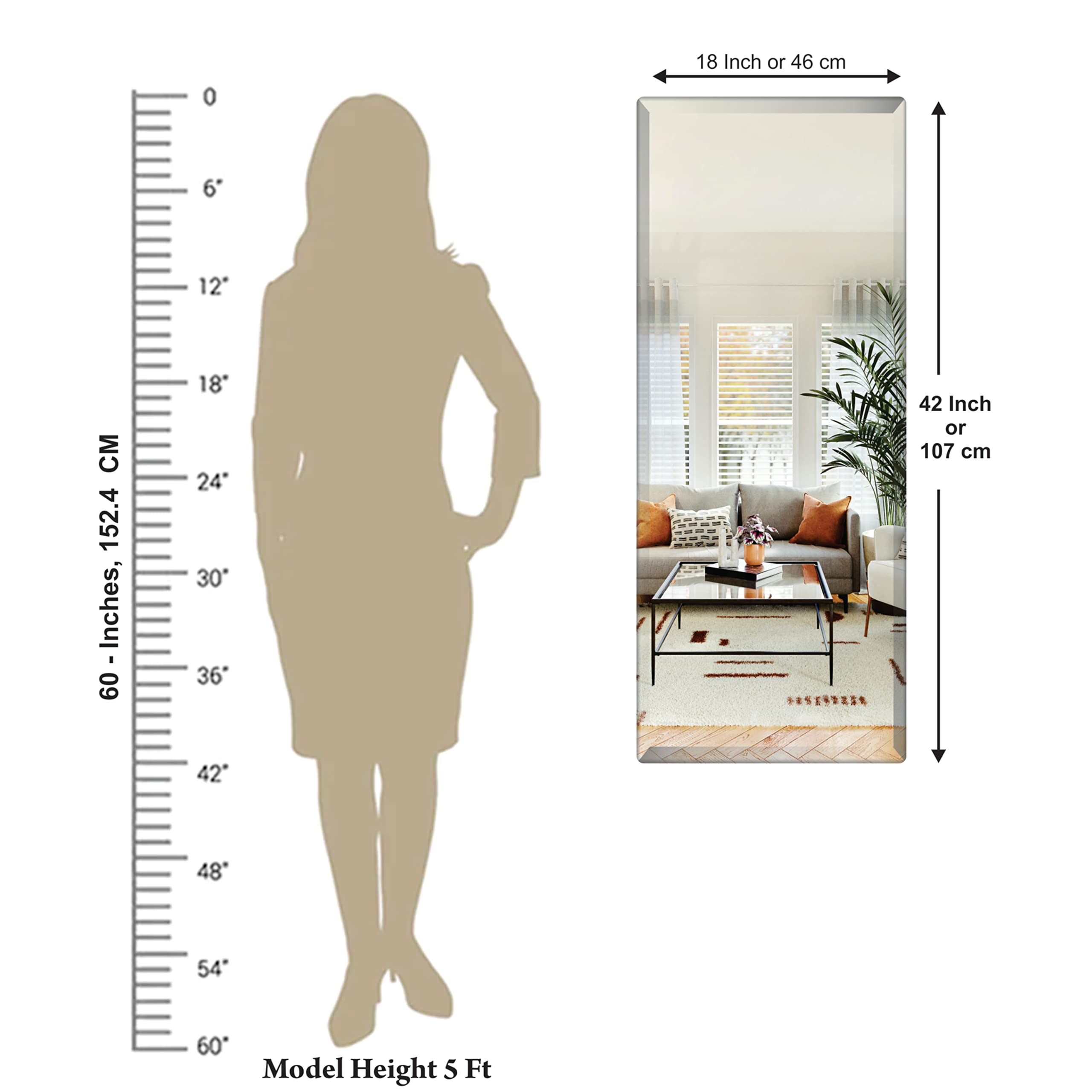 Full Length Frameless Mirror - Modern Home Decor -5