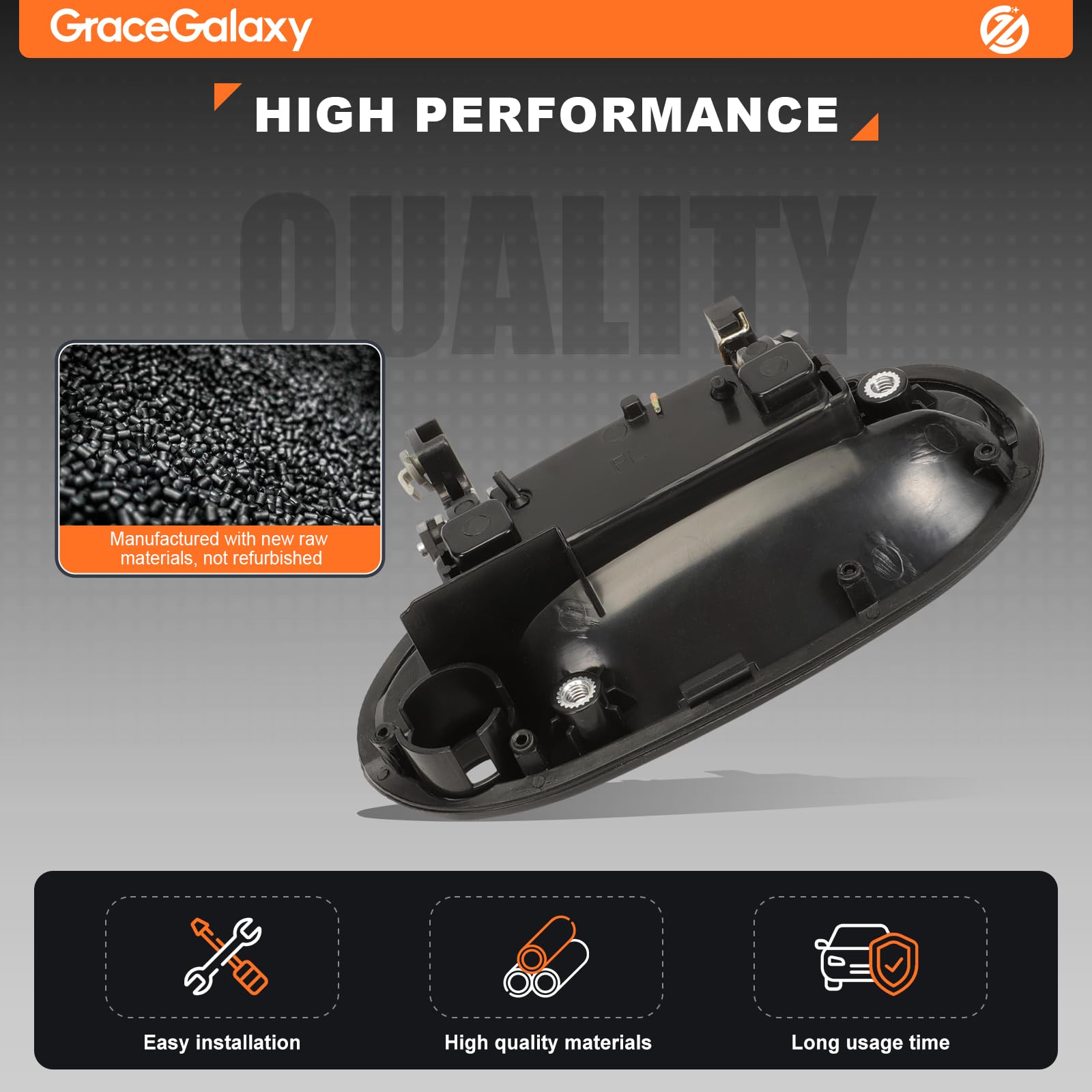 GRACEGALAXY Maniglia della Porta Esterna dell'automobile per Matiz 2006-2009, Spark 2006-2009 Anteriore e Posteriore 96601472, 96601473, 96601474, 96601475