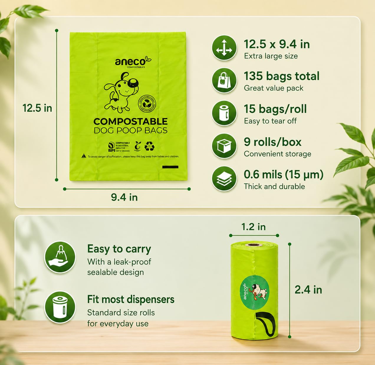 ANECO Pet Waste Bags