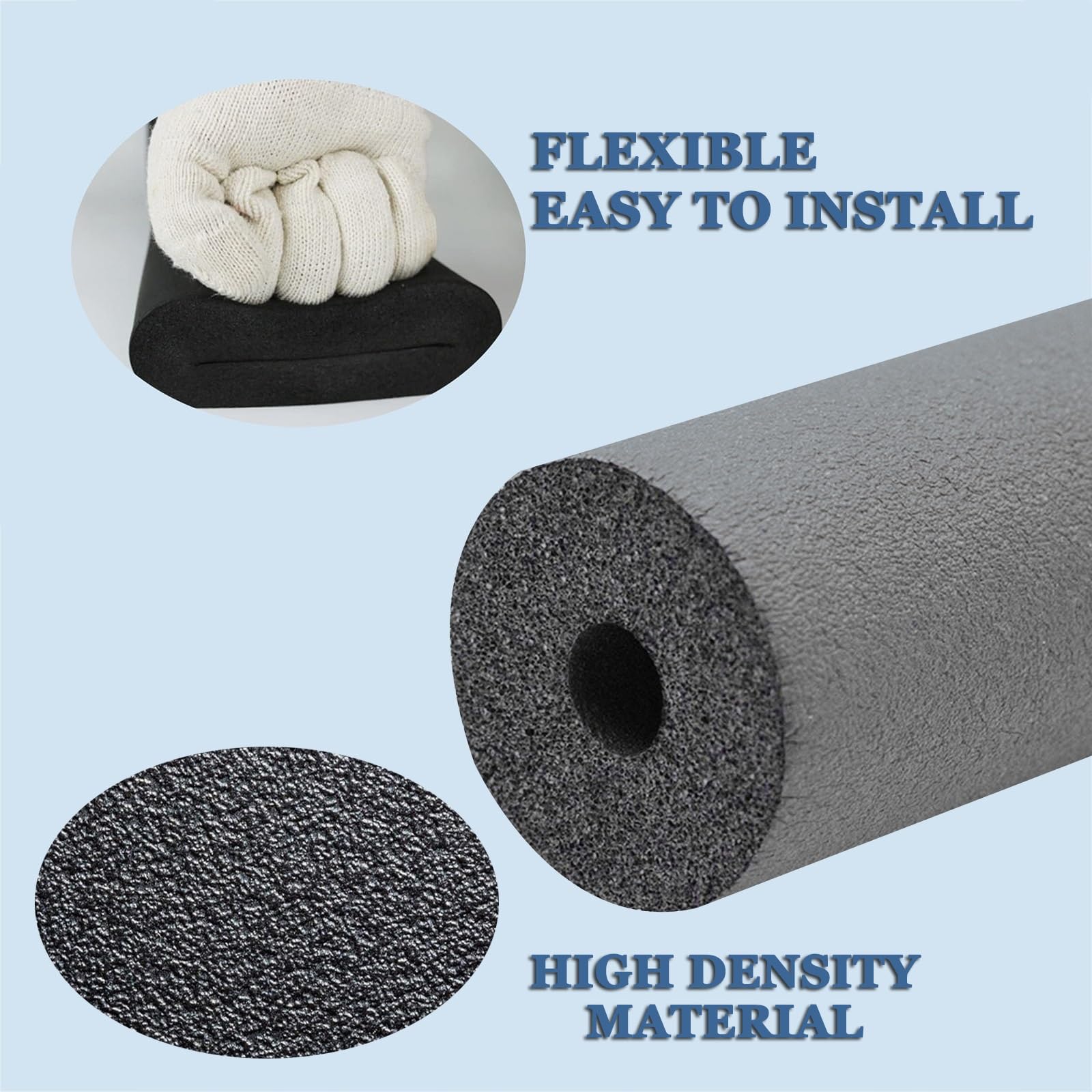 1.7m High Density Antifreeze Pipe Insulation Tube - 9mm/15mm Thickness, UV Protected, For Plumbing, Gas Pipes, AC Ducts - View #9