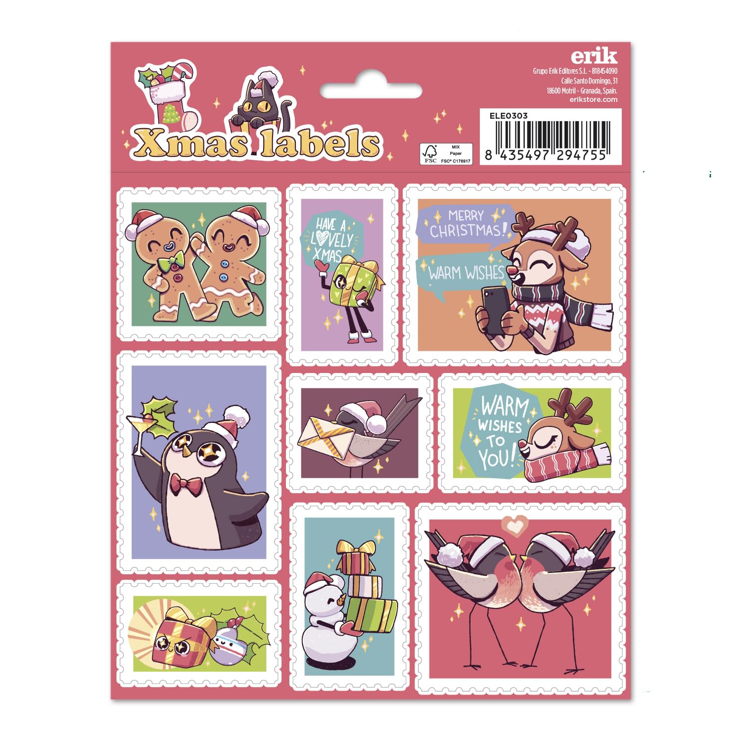 Grupo Erik Label Stickers - Christmas Gift Tags for Presents, School Name Stickers, Kids Stickers, Food Labels Stickers | Coloured Sticky Labels, Coloured Labels, Coloured Stickers