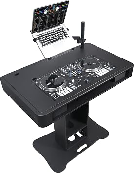 ProX XZF-DJCTBL MK2 Control Tower DJ Podium with Road Cases for Pioneer DDJ-REV7 DDJ-FLX10 XDJ-XZ RANE FOUR - Black Finish
