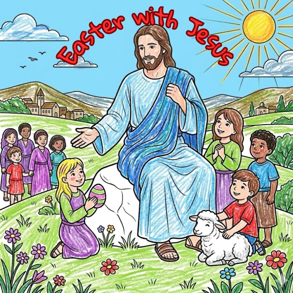 Easter with Jesus: A Christian Easter Coloring Book for Kids – The Story of Jesus’ Death and Resurrection