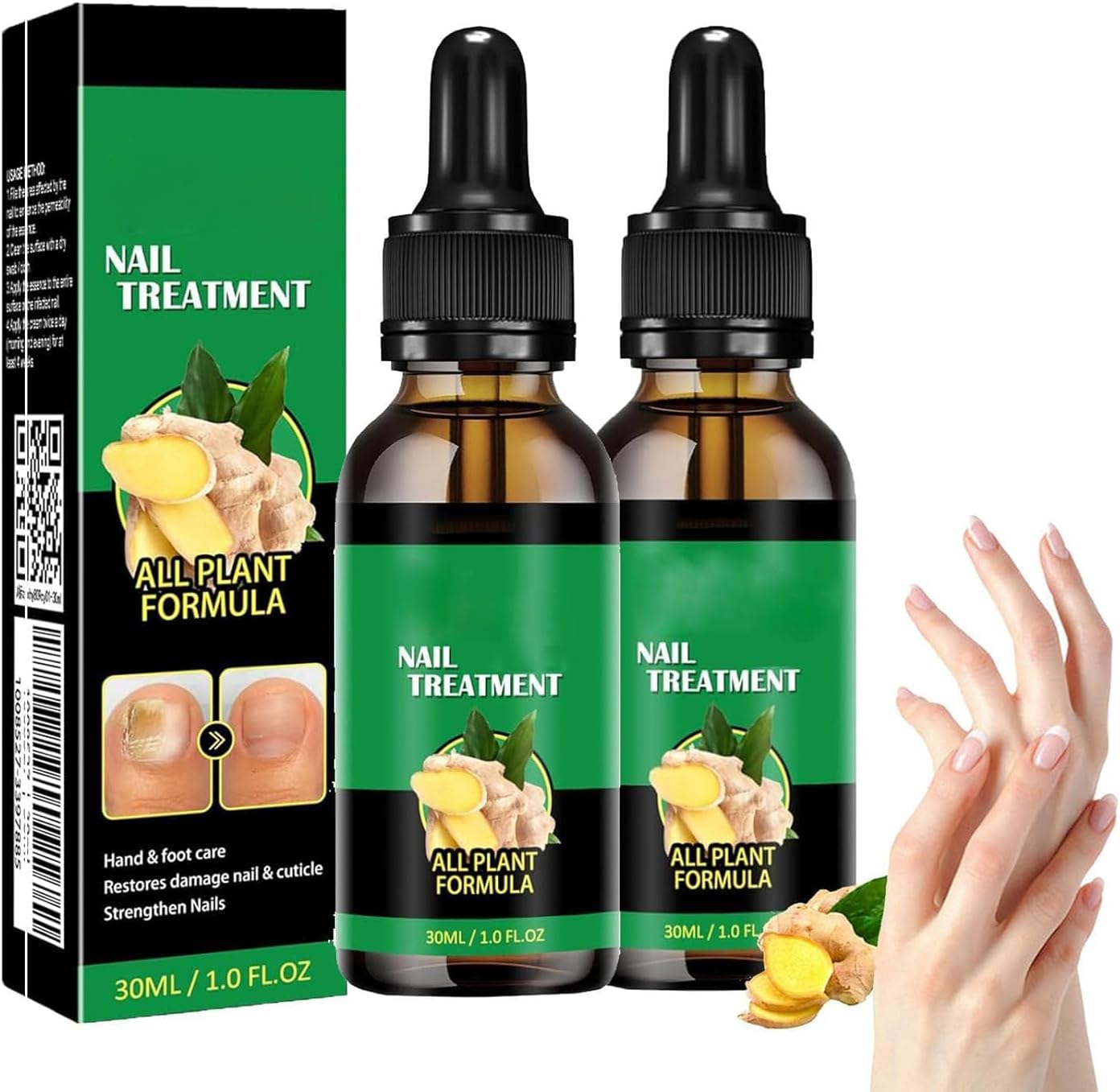 Ginger Nail Growth Strengthener Serum: Ginger-Infused Nail Repair Oil for Care, Natural Nail and Strengthener Solution
